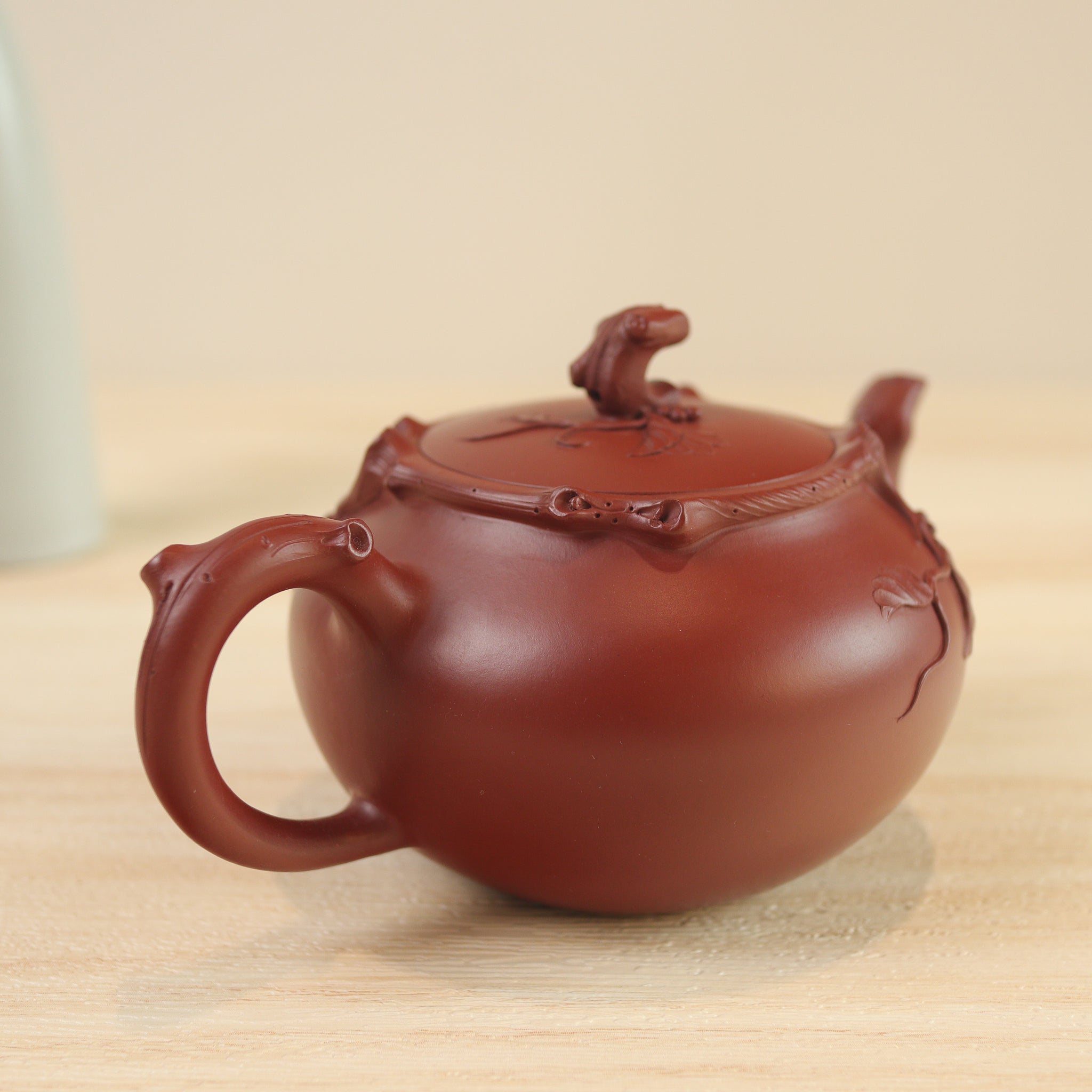 *新品*【葡萄】原礦大紅袍貼花紫砂茶壺