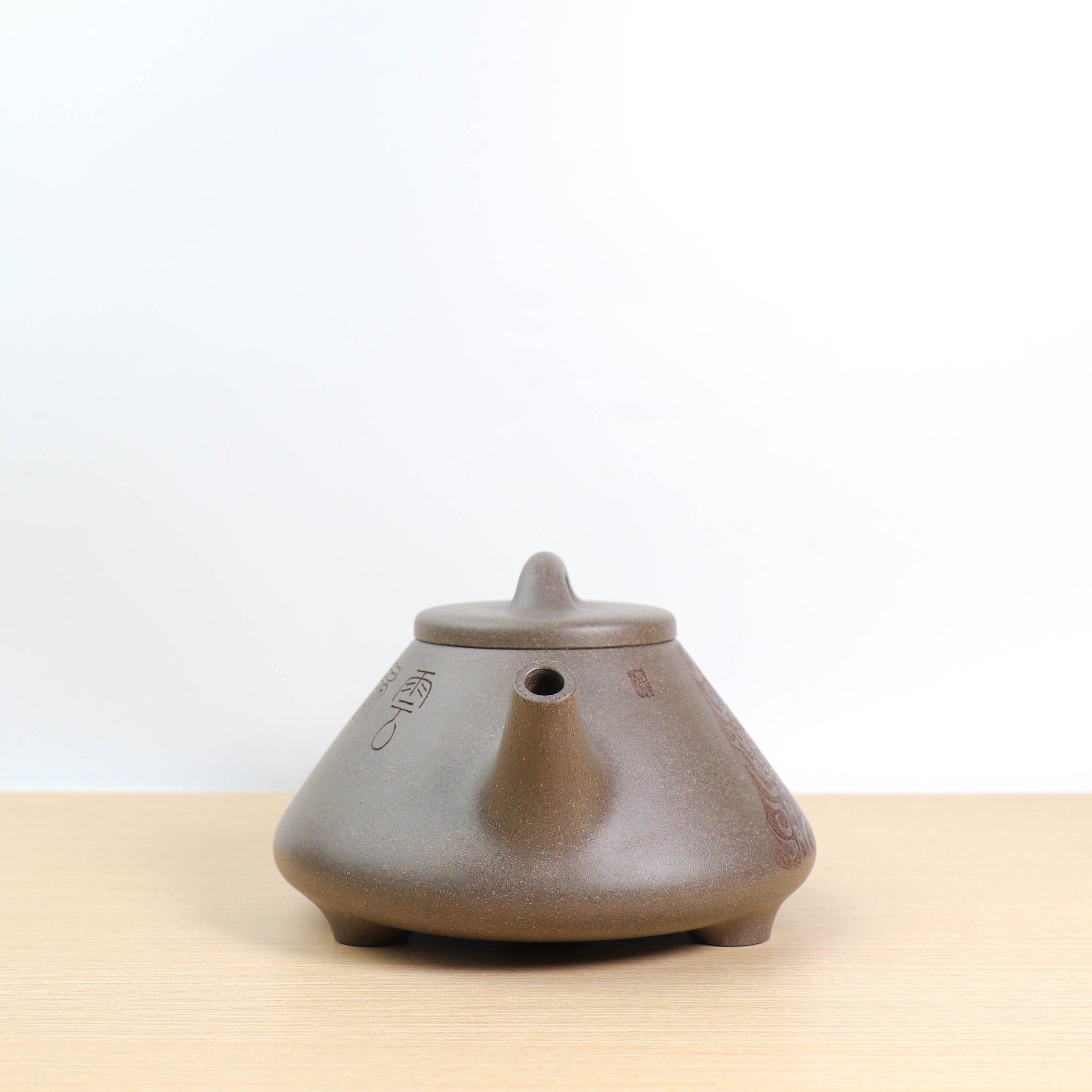 【子冶石瓢】原礦蟹殼青段泥精雕紫砂茶壺