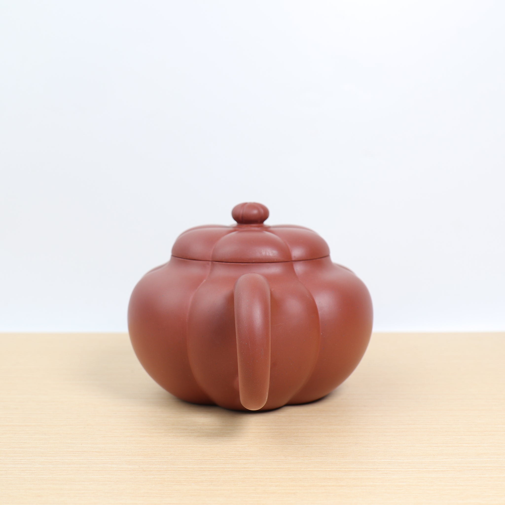 （已售出）【筋紋柿圓壺】原礦八十年代紅泥紫砂茶壺