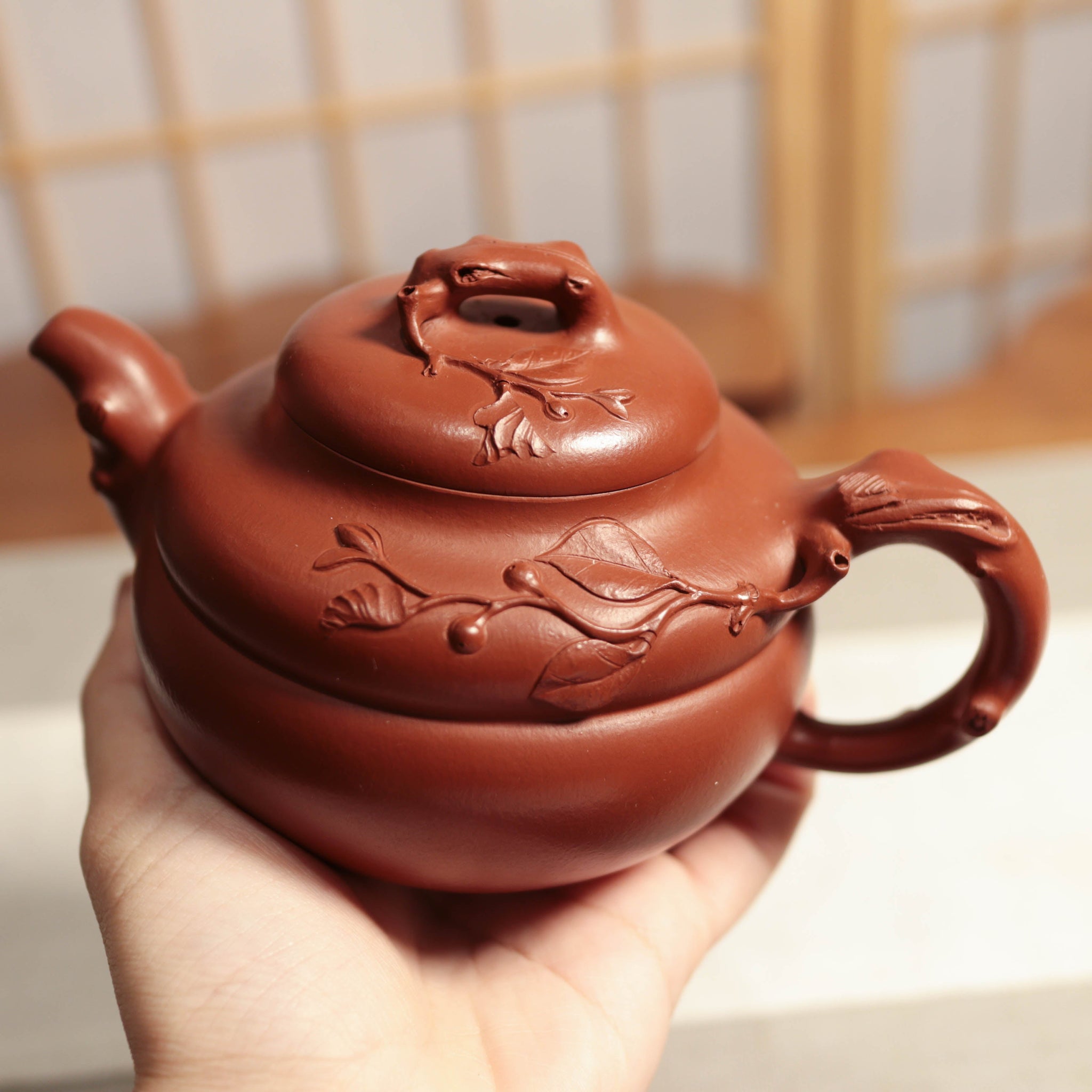 *秋日賞｜買一送五*【葫蘆壺】朱泥貼花紫砂茶壺