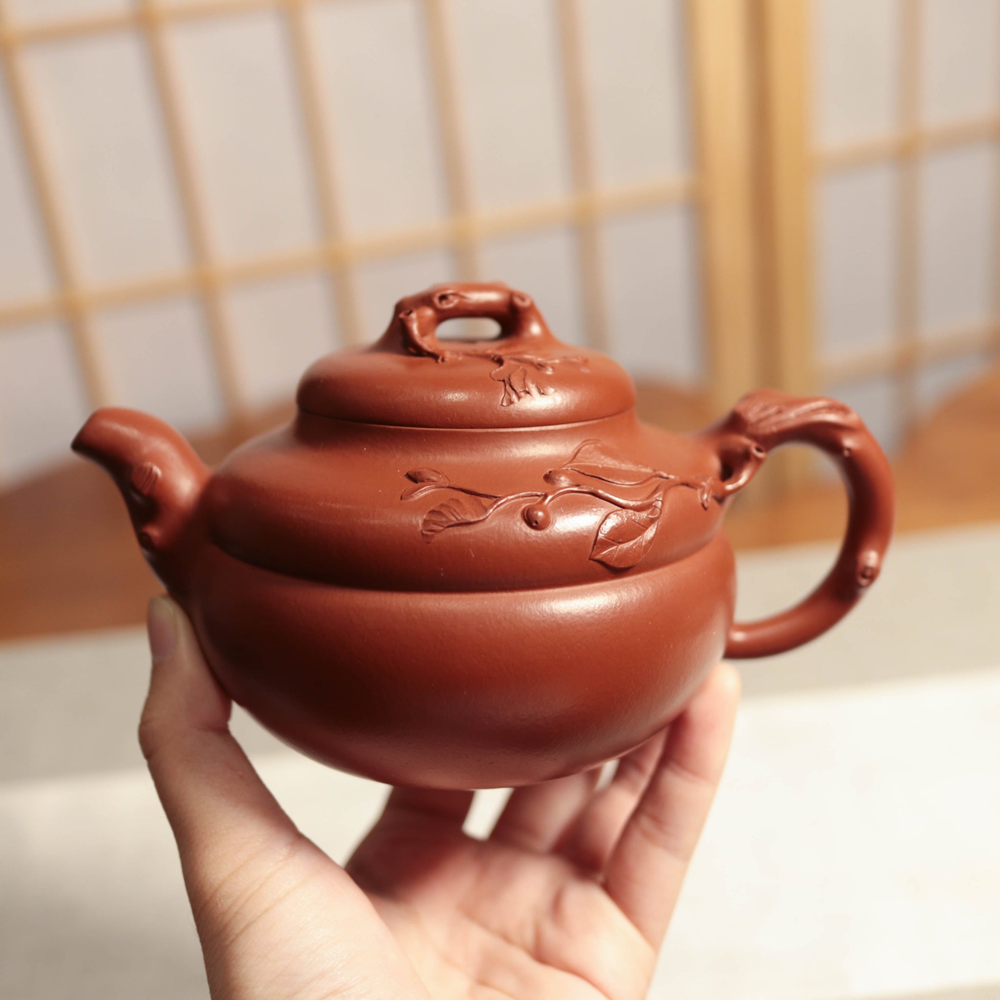 *秋日賞｜買一送五*【葫蘆壺】朱泥貼花紫砂茶壺