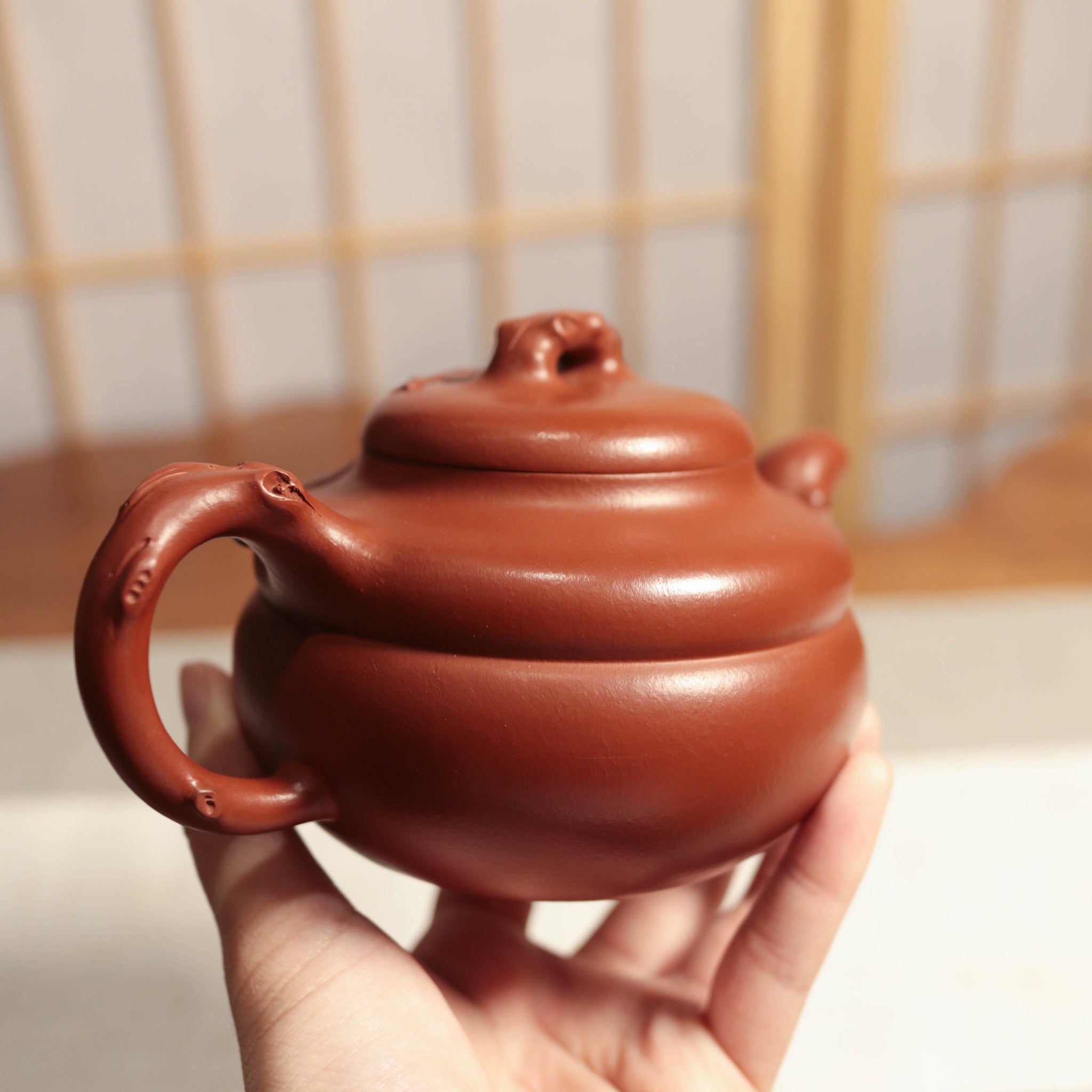 *秋日賞｜買一送五*【葫蘆壺】朱泥貼花紫砂茶壺