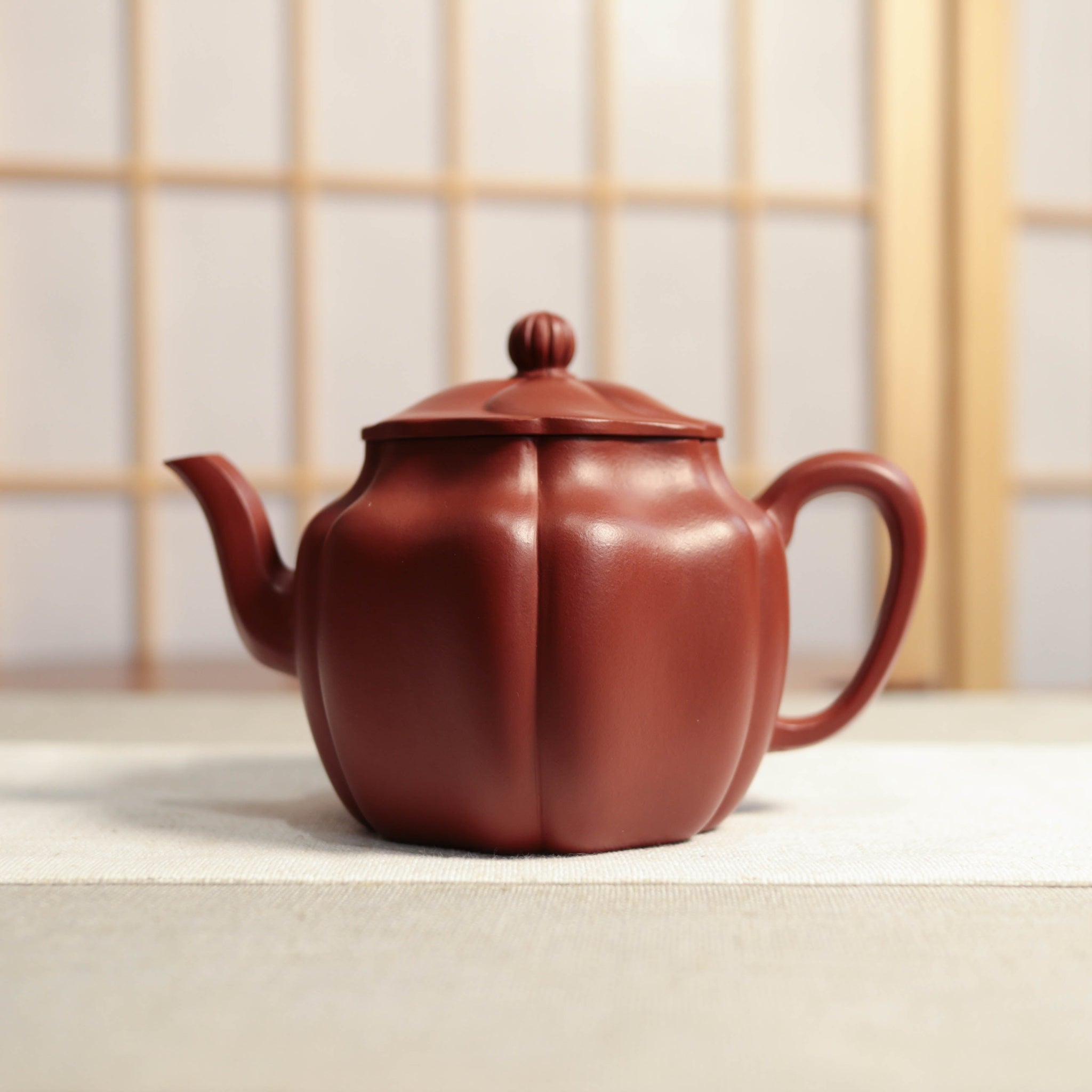 *Autumn reward｜Buy one get five free* [Linghua Autumn Water] Fully handmade Dahongpao ribbed purple clay teapot (lid slightly defective)