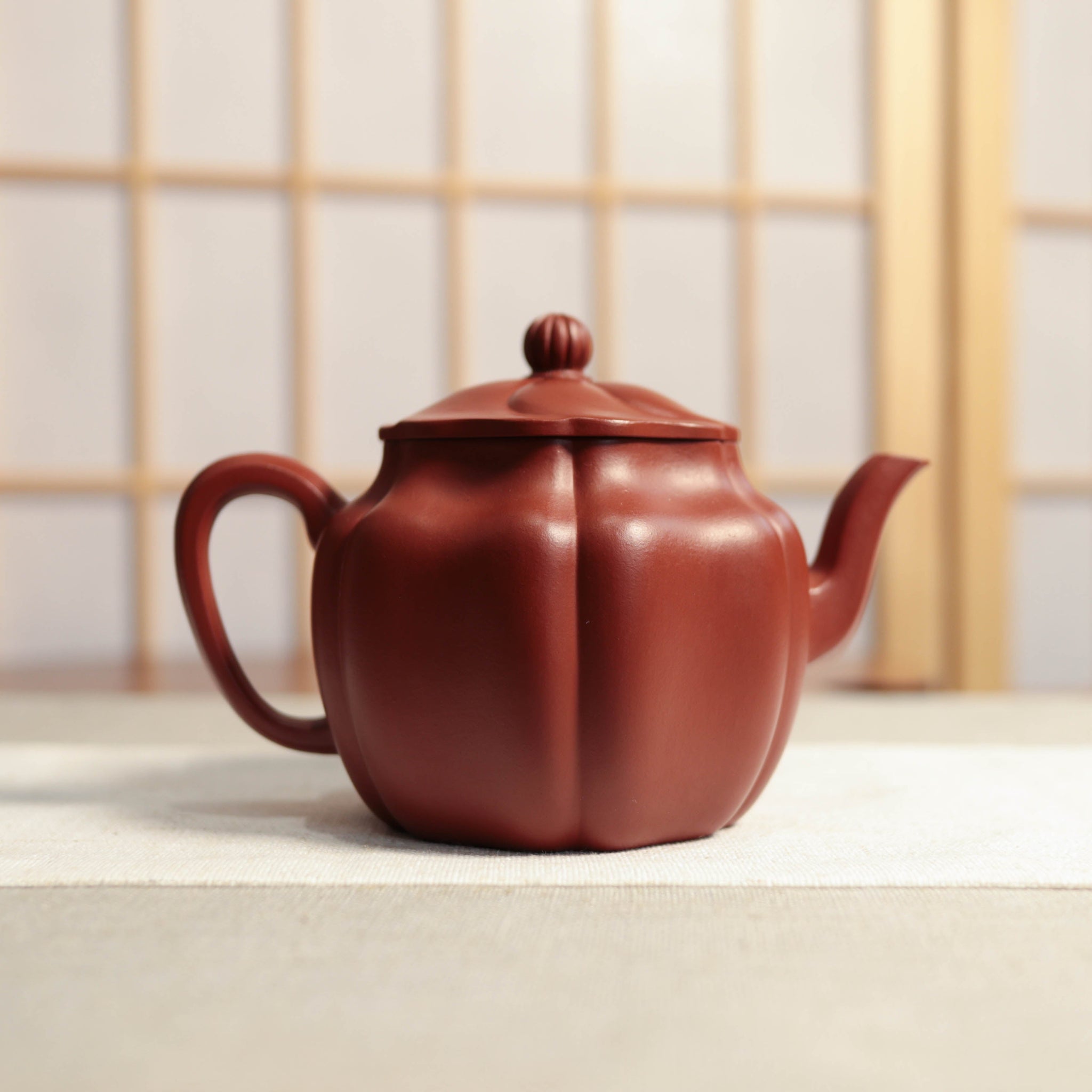 *Autumn reward｜Buy one get five free* [Linghua Autumn Water] Fully handmade Dahongpao ribbed purple clay teapot (lid slightly defective)