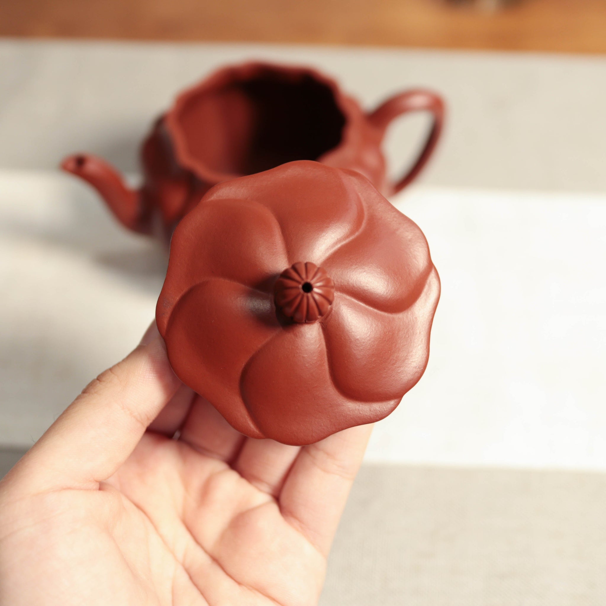 *Autumn reward｜Buy one get five free* [Linghua Autumn Water] Fully handmade Dahongpao ribbed purple clay teapot (lid slightly defective)