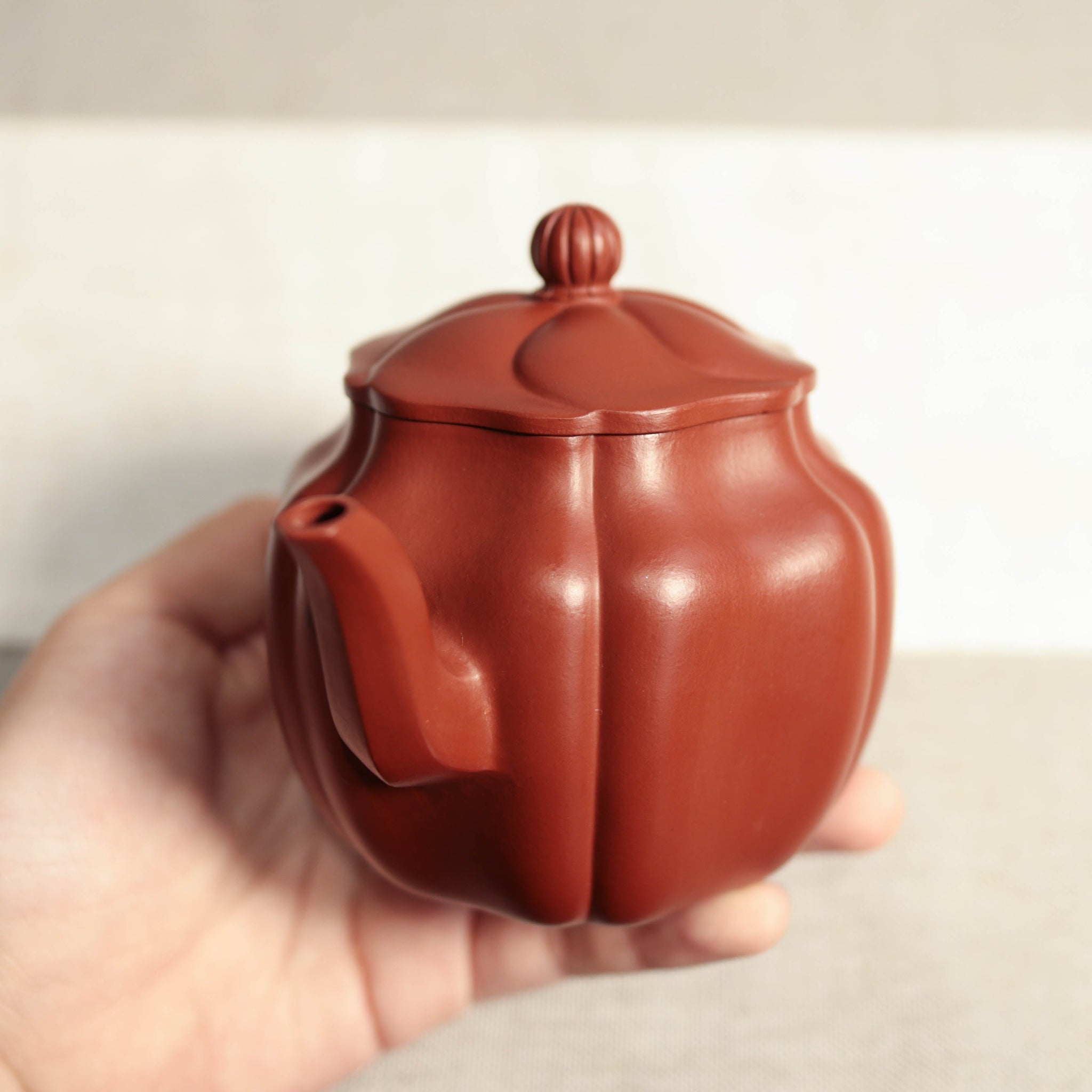 *Autumn reward｜Buy one get five free* [Linghua Autumn Water] Fully handmade Dahongpao ribbed purple clay teapot (lid slightly defective)