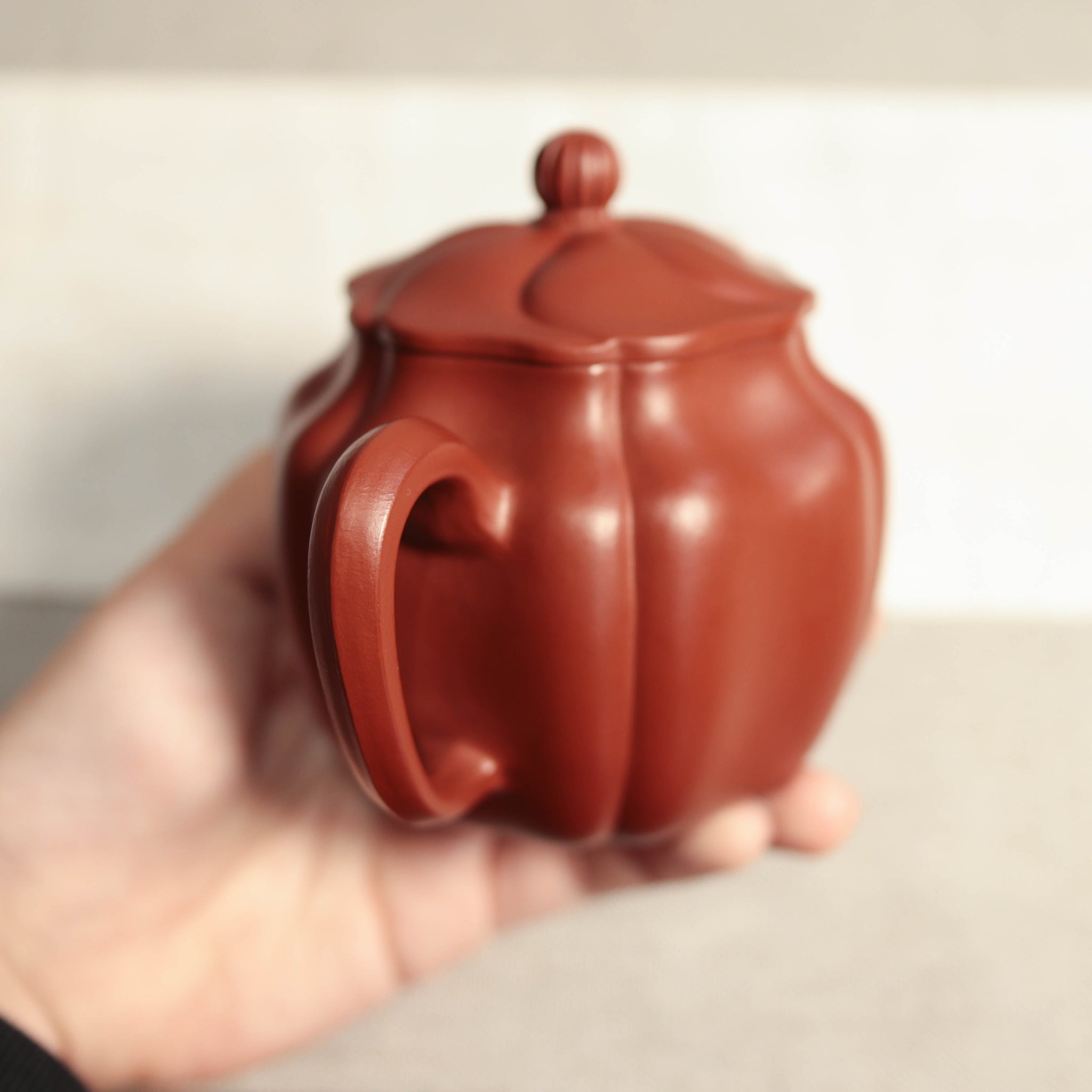 *Autumn reward｜Buy one get five free* [Linghua Autumn Water] Fully handmade Dahongpao ribbed purple clay teapot (lid slightly defective)