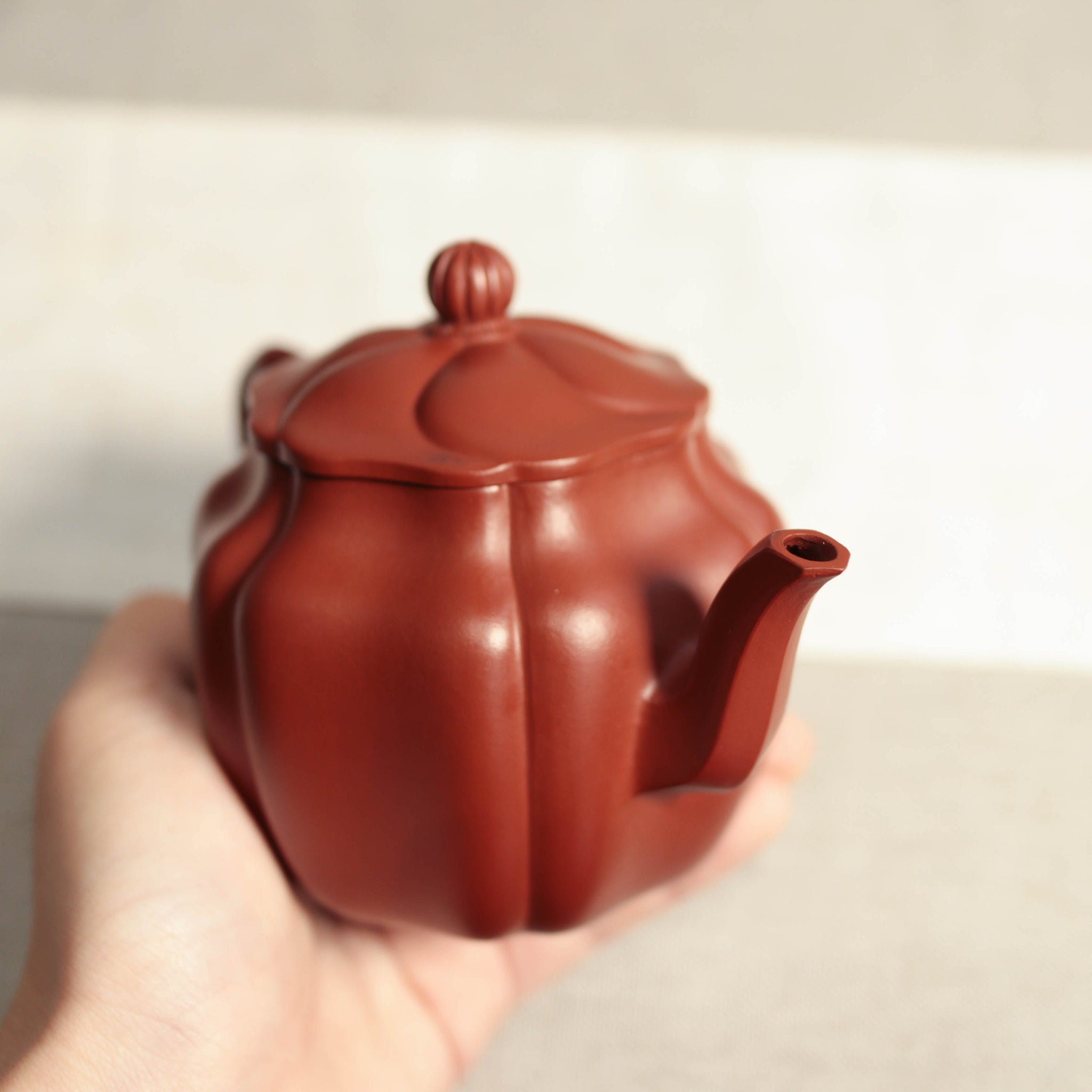 *Autumn reward｜Buy one get five free* [Linghua Autumn Water] Fully handmade Dahongpao ribbed purple clay teapot (lid slightly defective)