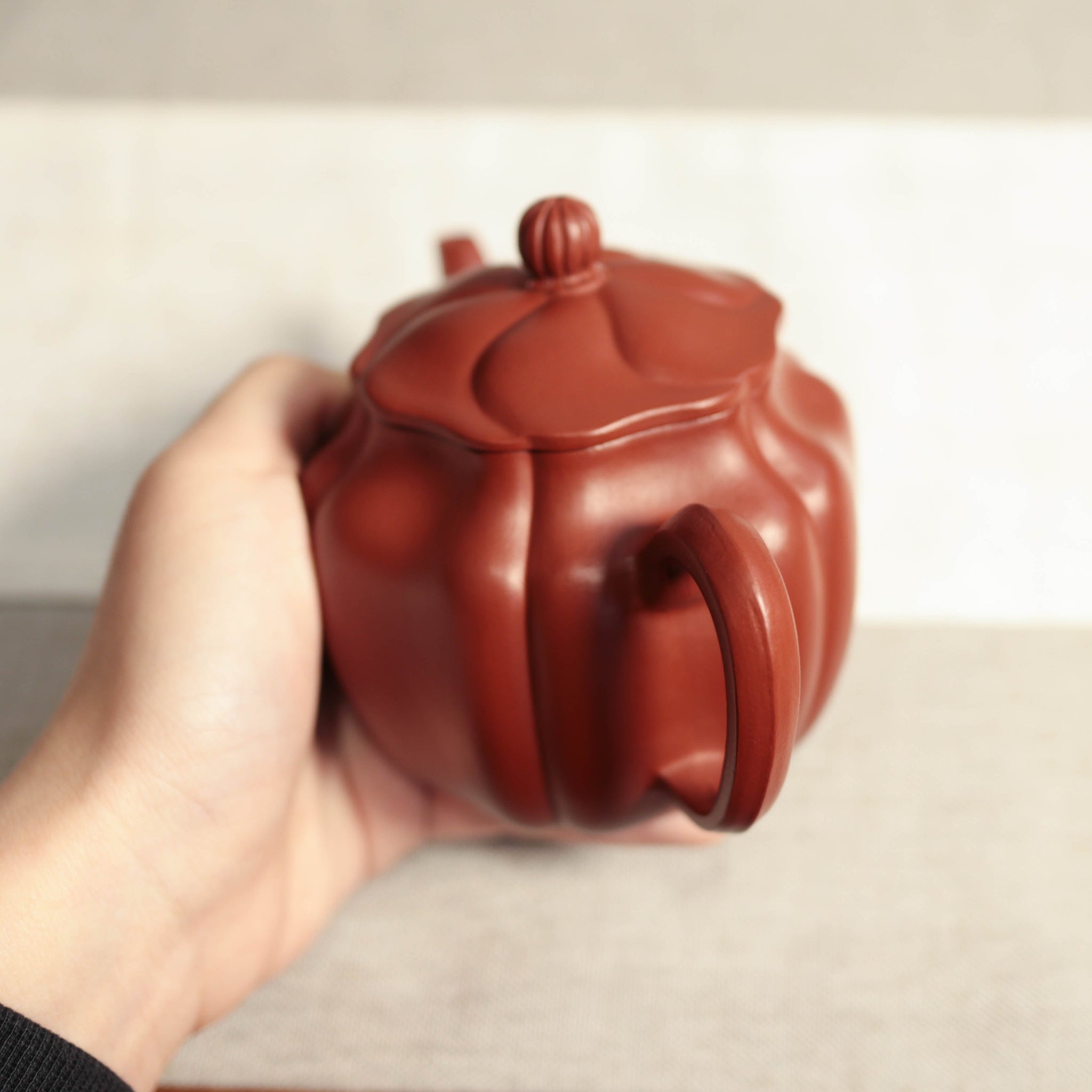 *Autumn reward｜Buy one get five free* [Linghua Autumn Water] Fully handmade Dahongpao ribbed purple clay teapot (lid slightly defective)