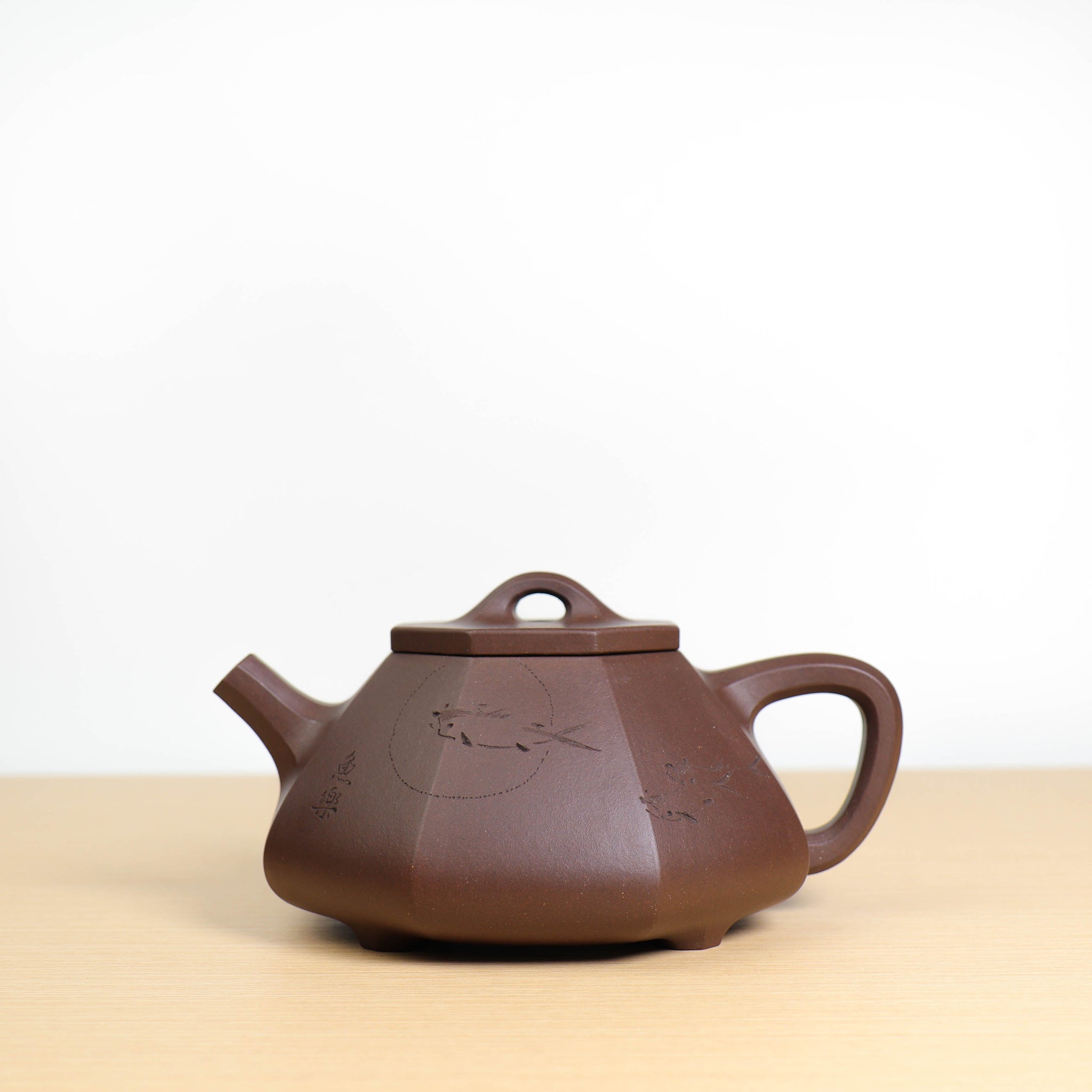 *Autumn reward｜Buy one get five free* [Bafang Stone Ladle Teapot] Raw Mineral Purple Clay Carved Purple Clay Teapot