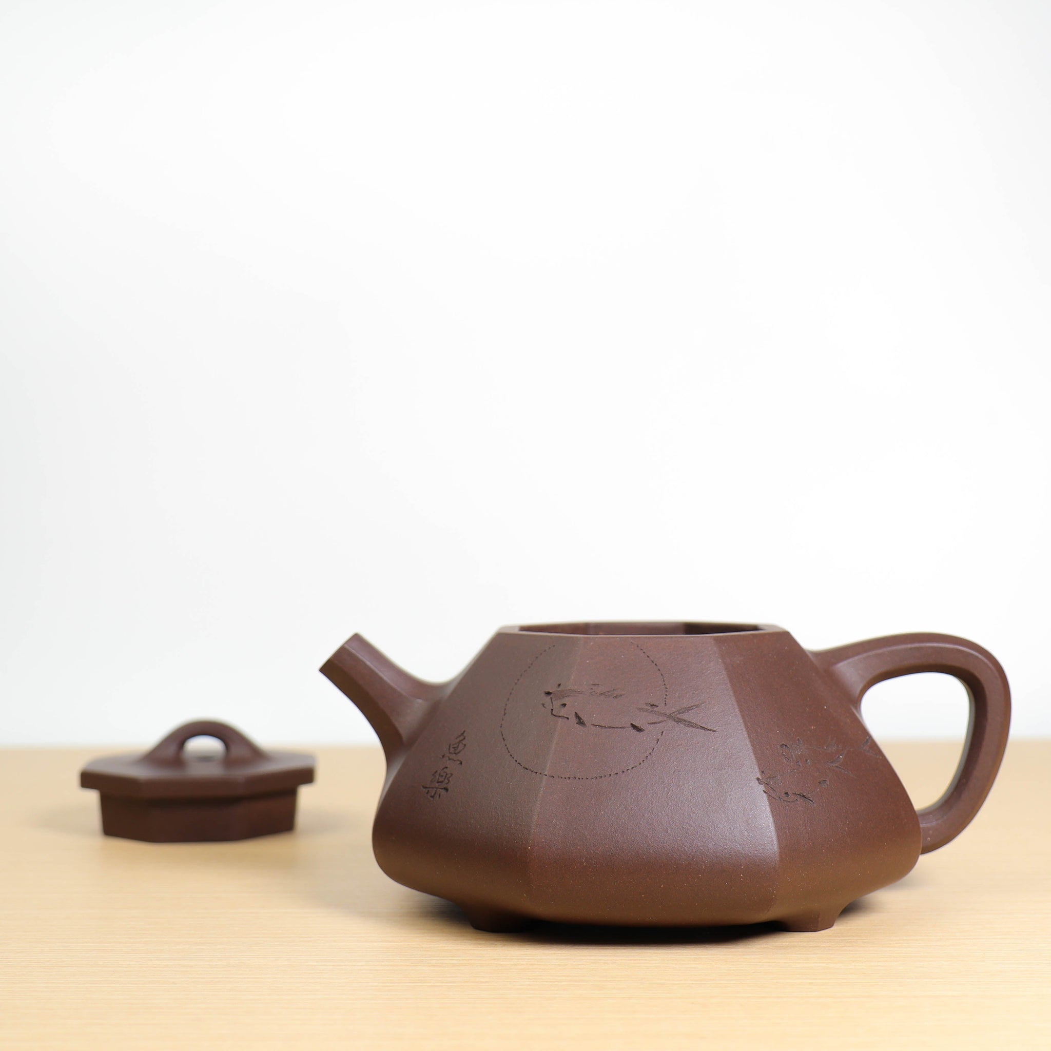 *Autumn reward｜Buy one get five free* [Bafang Stone Ladle Teapot] Raw Mineral Purple Clay Carved Purple Clay Teapot