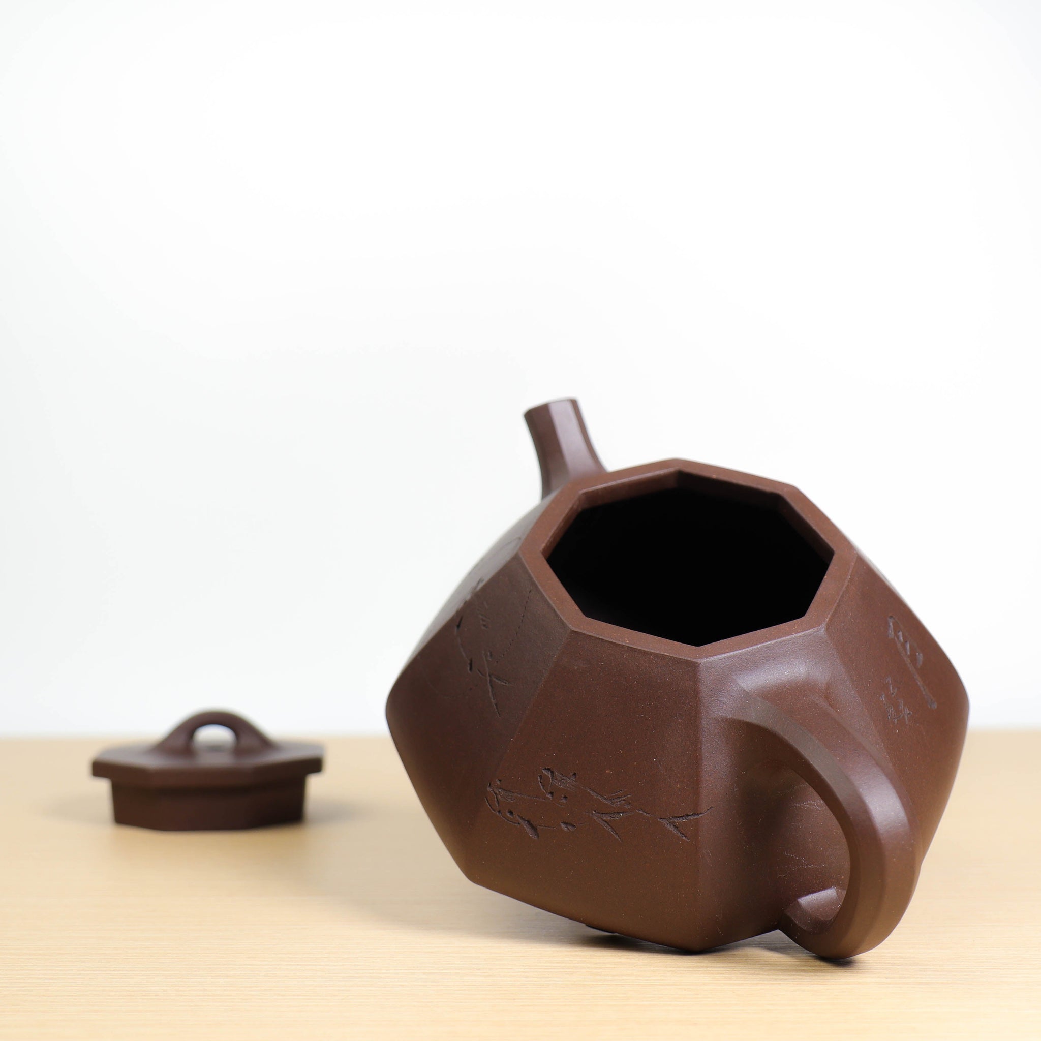 *Autumn reward｜Buy one get five free* [Bafang Stone Ladle Teapot] Raw Mineral Purple Clay Carved Purple Clay Teapot