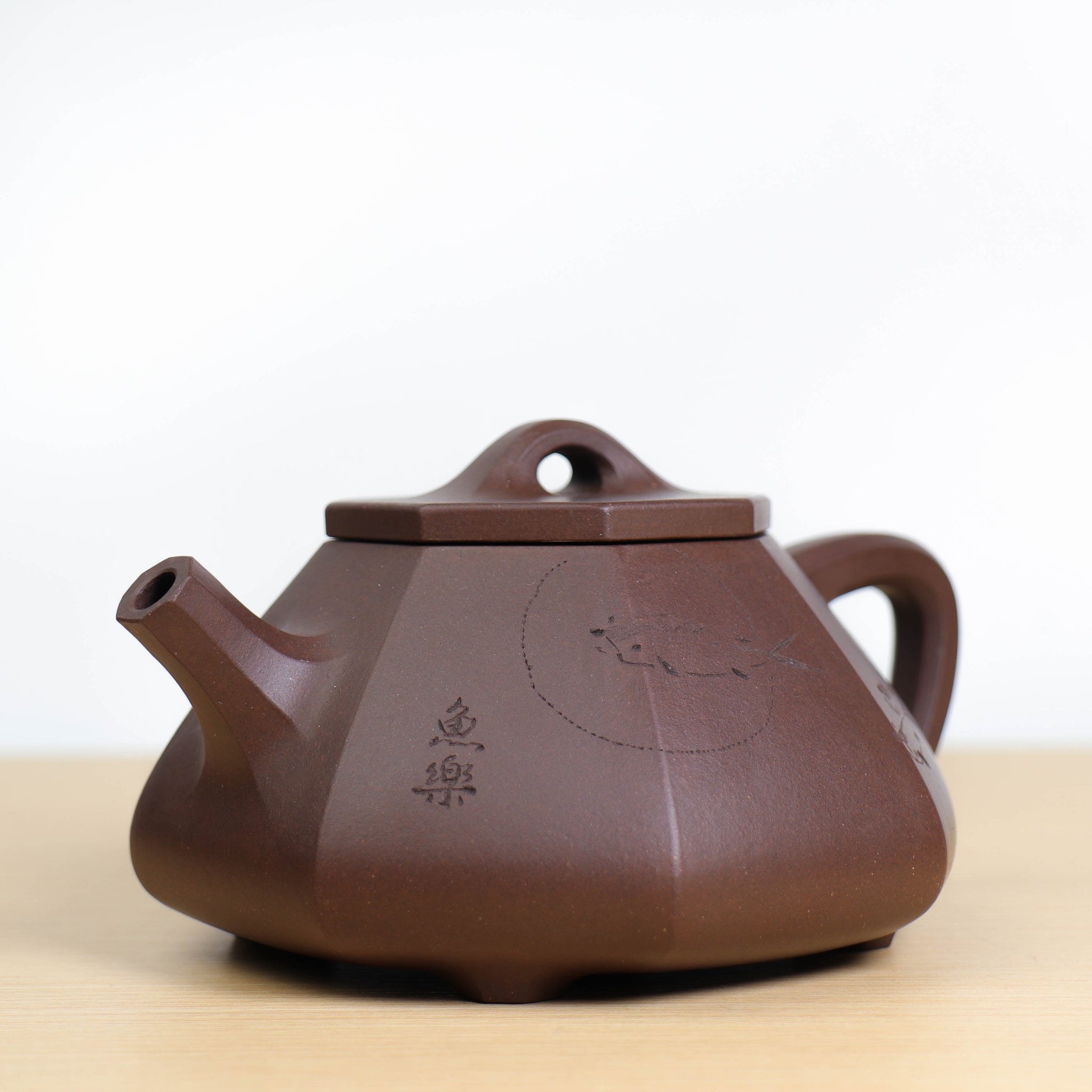 *Autumn reward｜Buy one get five free* [Bafang Stone Ladle Teapot] Raw Mineral Purple Clay Carved Purple Clay Teapot