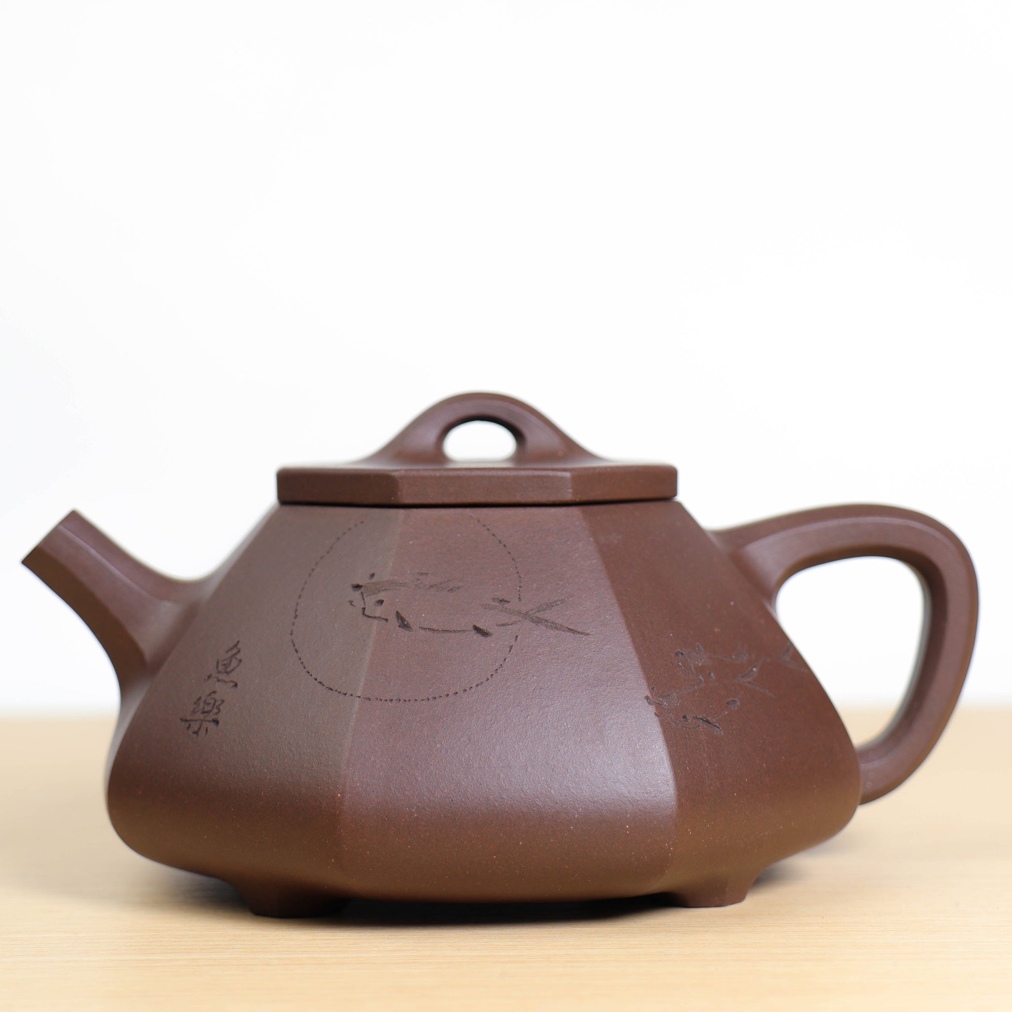 *Autumn reward｜Buy one get five free* [Bafang Stone Ladle Teapot] Raw Mineral Purple Clay Carved Purple Clay Teapot