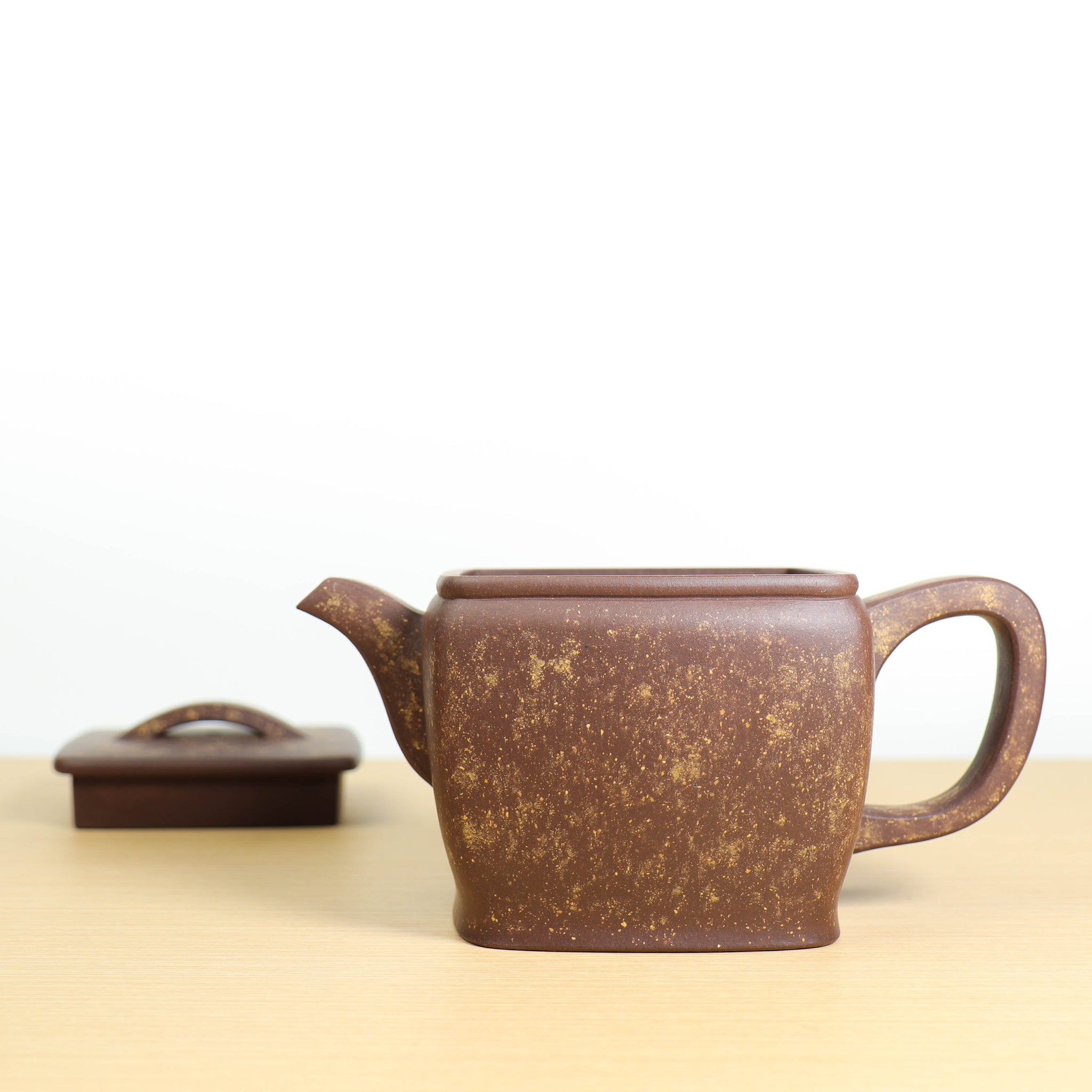 *Autumn Reward｜Buy one get five free* [Hanwa Square Pot] Raw Mineral Purple Clay Paved Sand Purple Clay Teapot