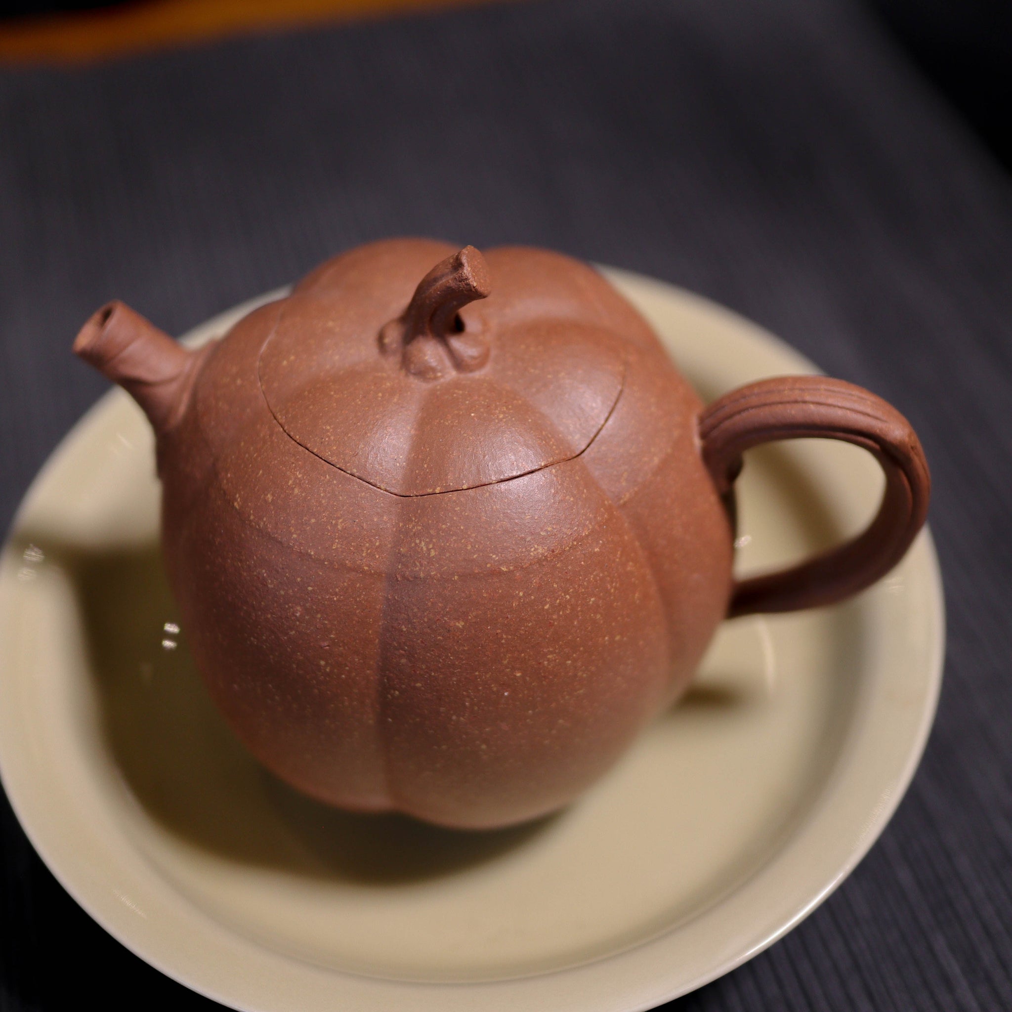 (Sold) *New Product* [High Pumpkin] Fully handmade original ore old section mud bionic purple clay teapot