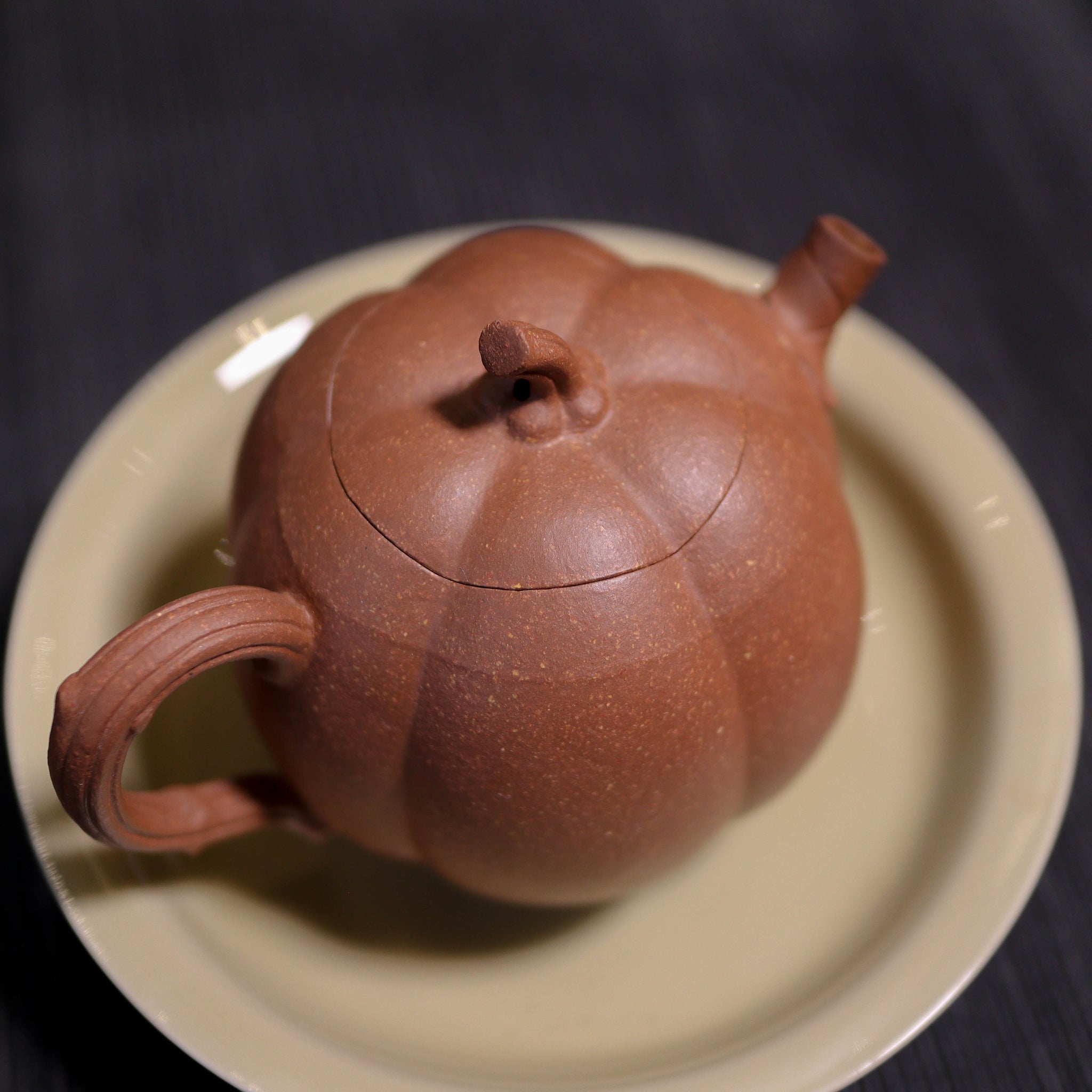 (Sold) *New Product* [High Pumpkin] Fully handmade original ore old section mud bionic purple clay teapot