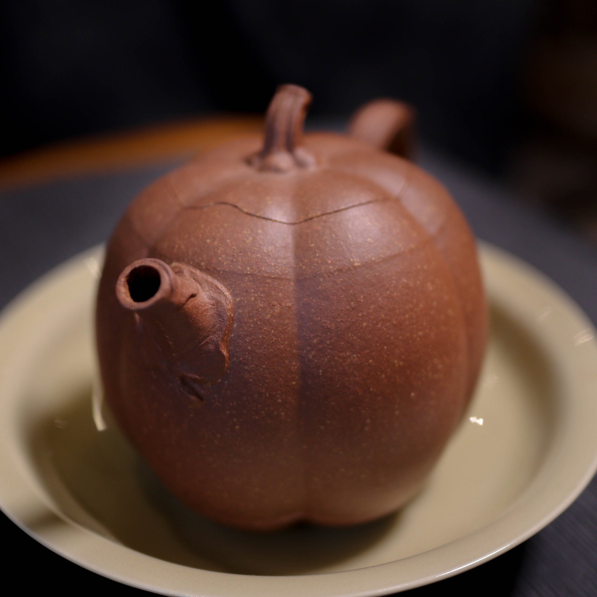 (Sold) *New Product* [High Pumpkin] Fully handmade original ore old section mud bionic purple clay teapot