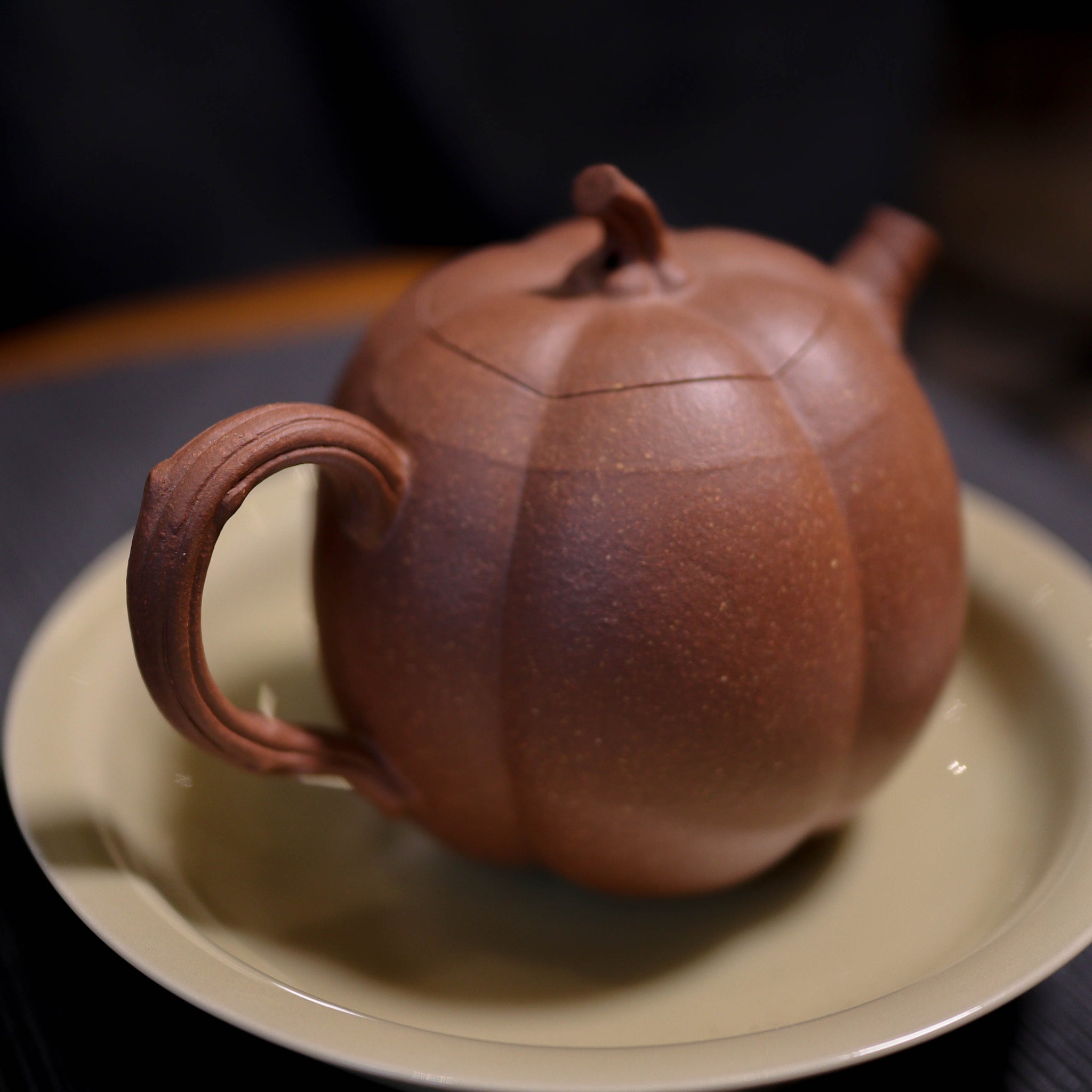 (Sold) *New Product* [High Pumpkin] Fully handmade original ore old section mud bionic purple clay teapot