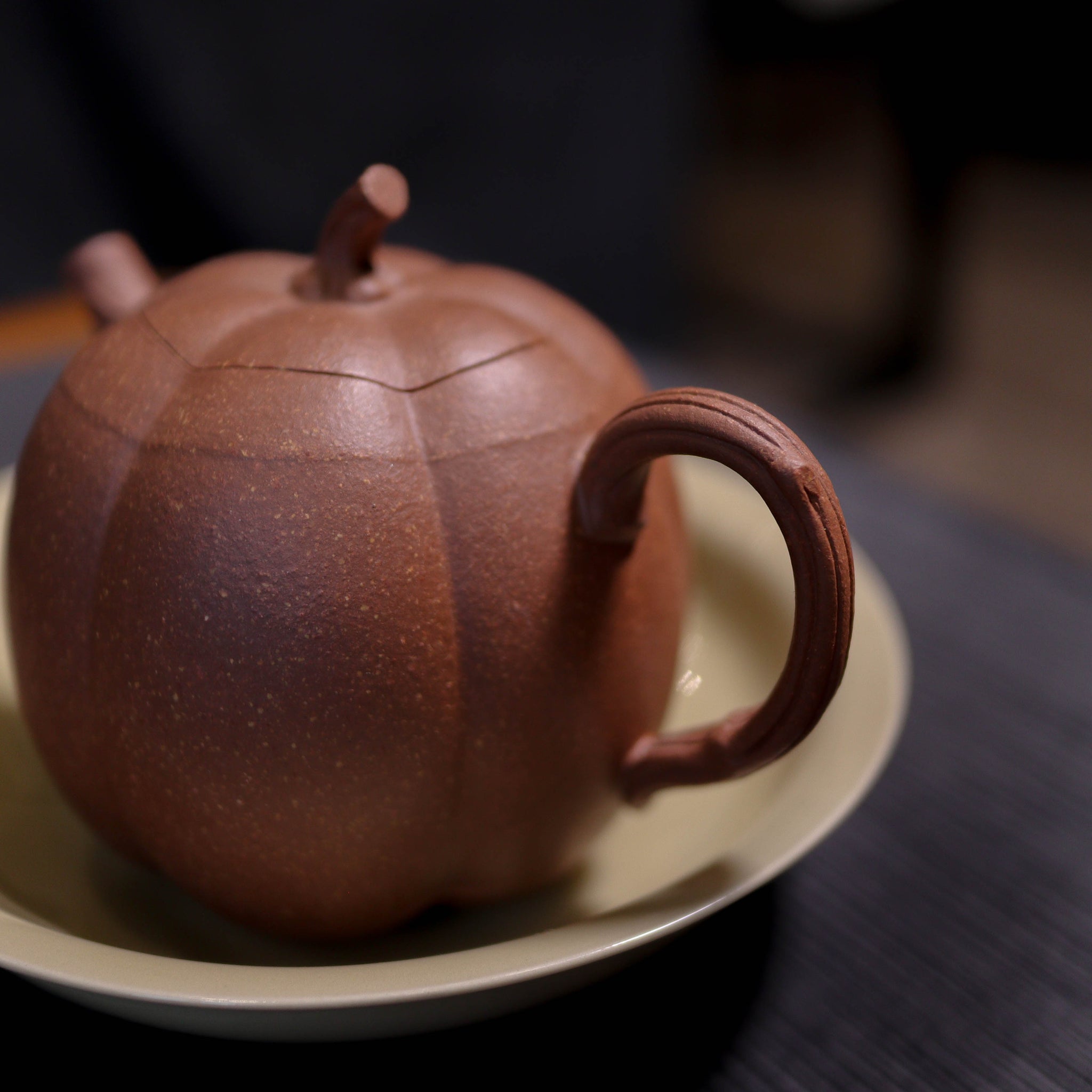 (Sold) *New Product* [High Pumpkin] Fully handmade original ore old section mud bionic purple clay teapot