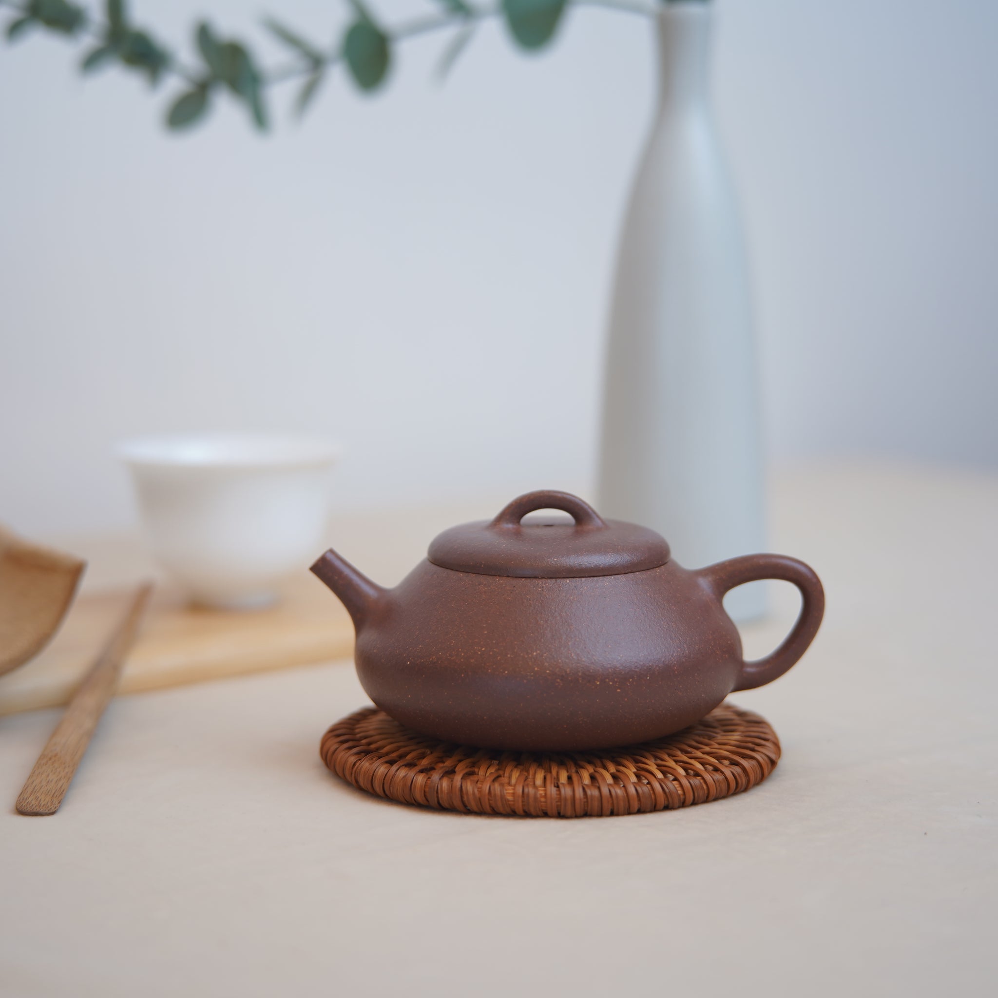 *New product* [empty mountain stone scoop] fully handmade purple clay and purple sand teapot