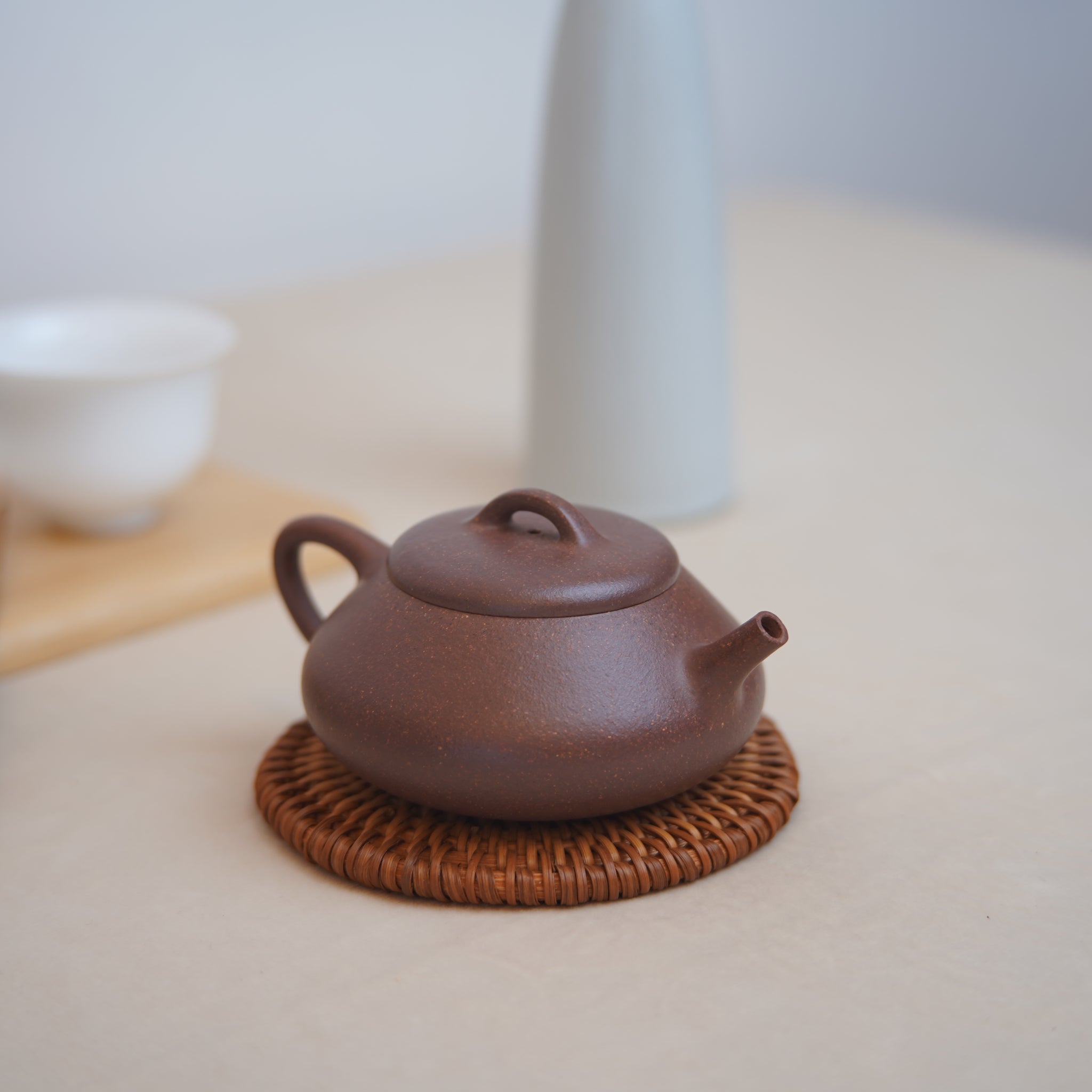 *New product* [empty mountain stone scoop] fully handmade purple clay and purple sand teapot