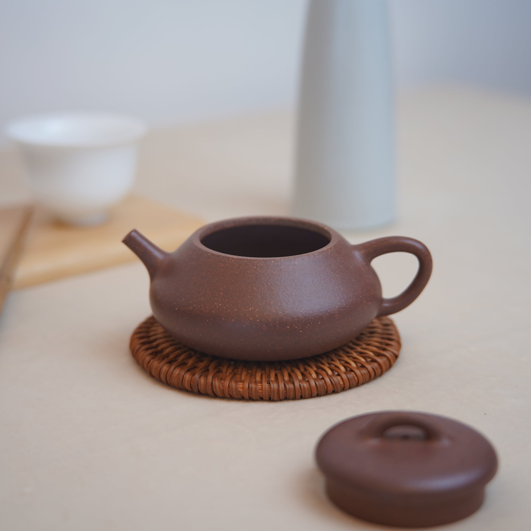 *New product* [empty mountain stone scoop] fully handmade purple clay and purple sand teapot