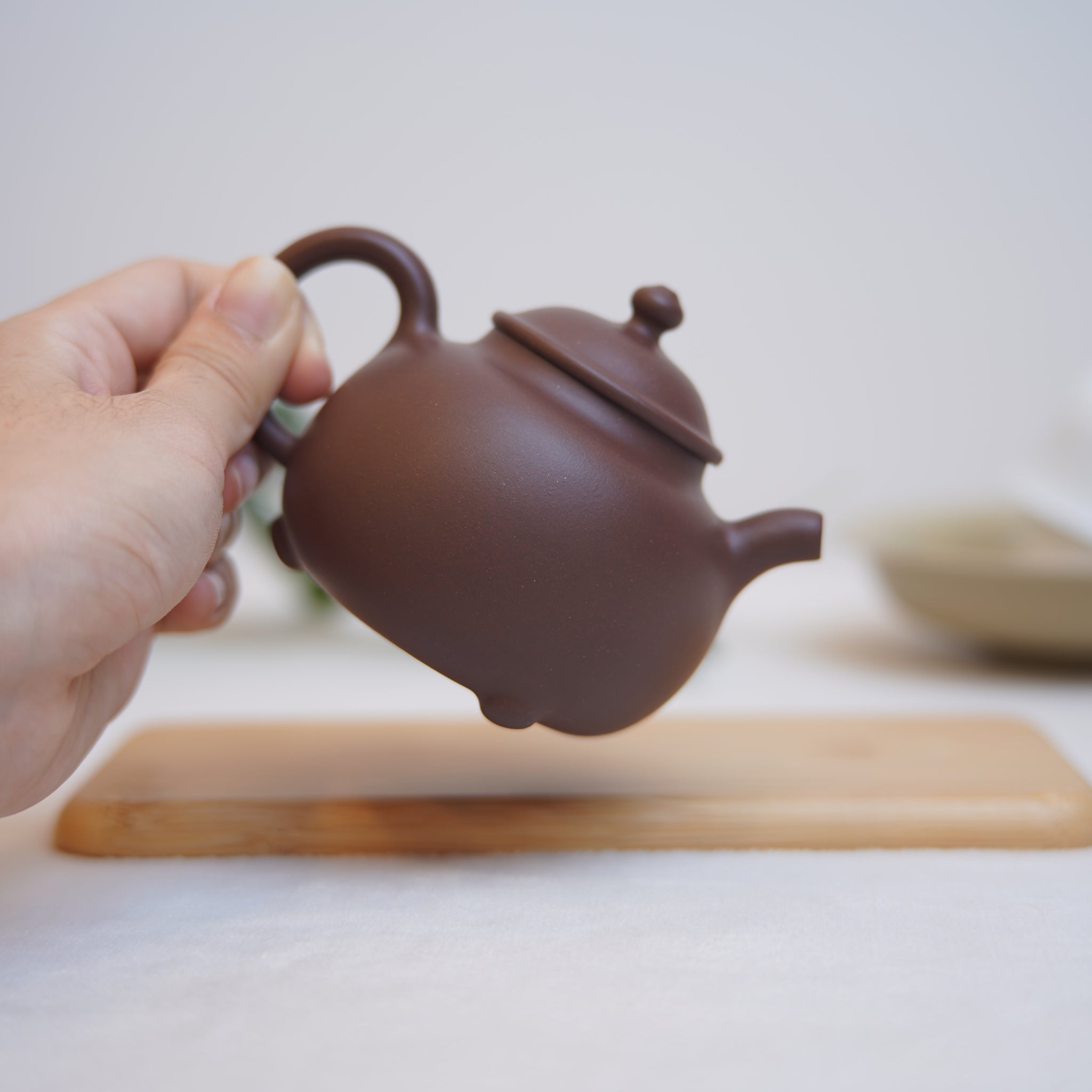 *New Product* [Listen to the Rain] Fully handmade raw mineral purple clay and purple sand teapot