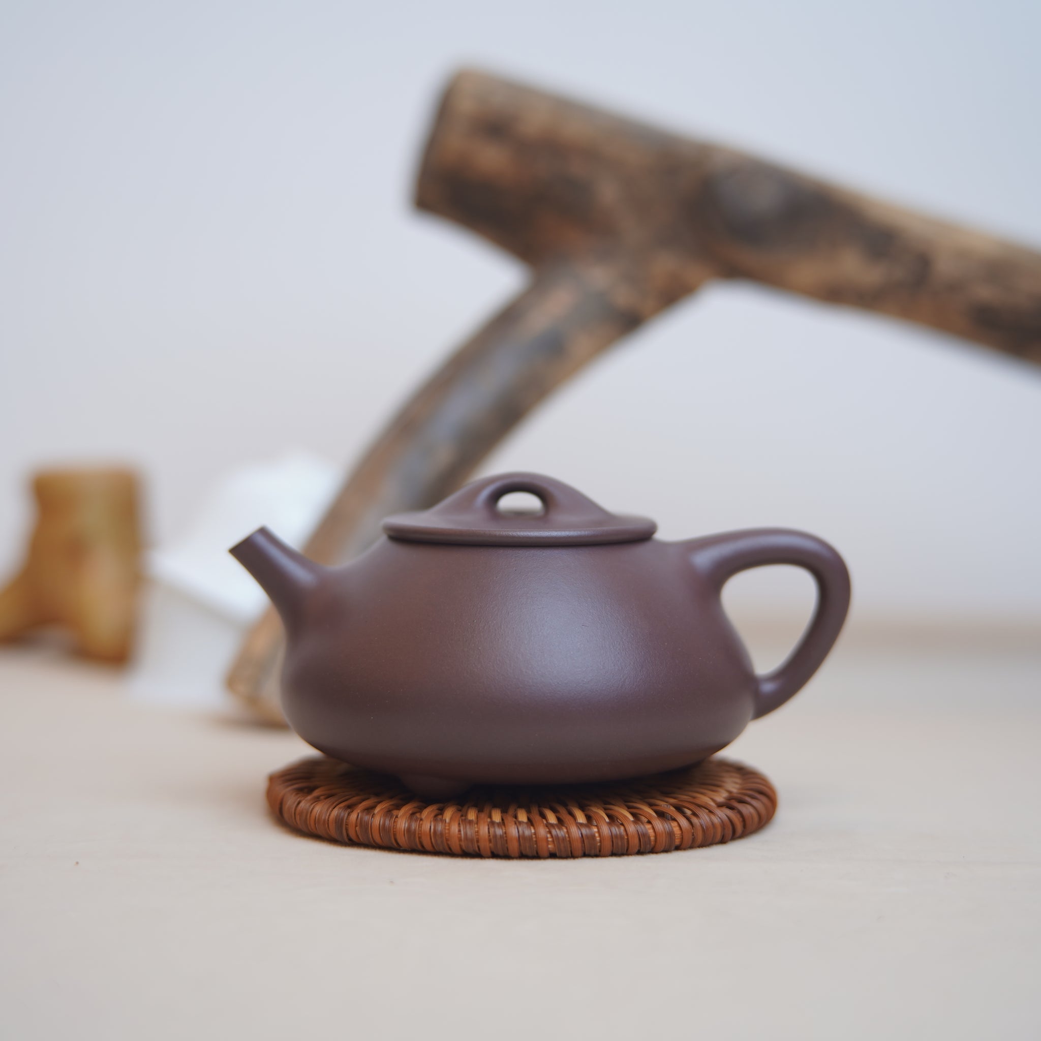 *New Product* [Shanhe Stone Scoop] Fully Handmade Raw Mineral Purple Clay Teapot