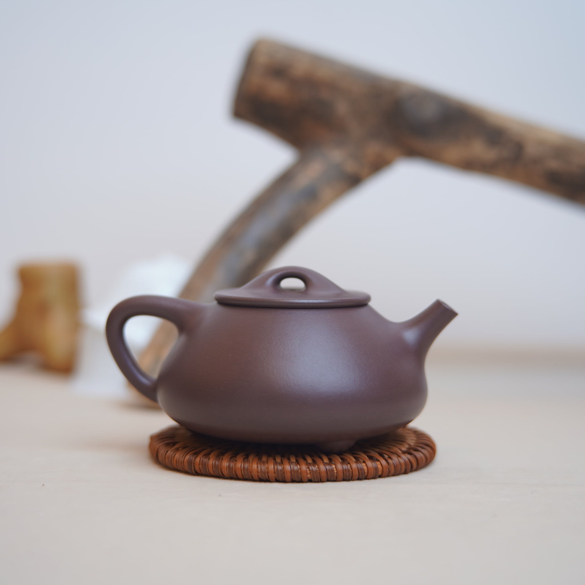 *New Product* [Shanhe Stone Scoop] Fully Handmade Raw Mineral Purple Clay Teapot