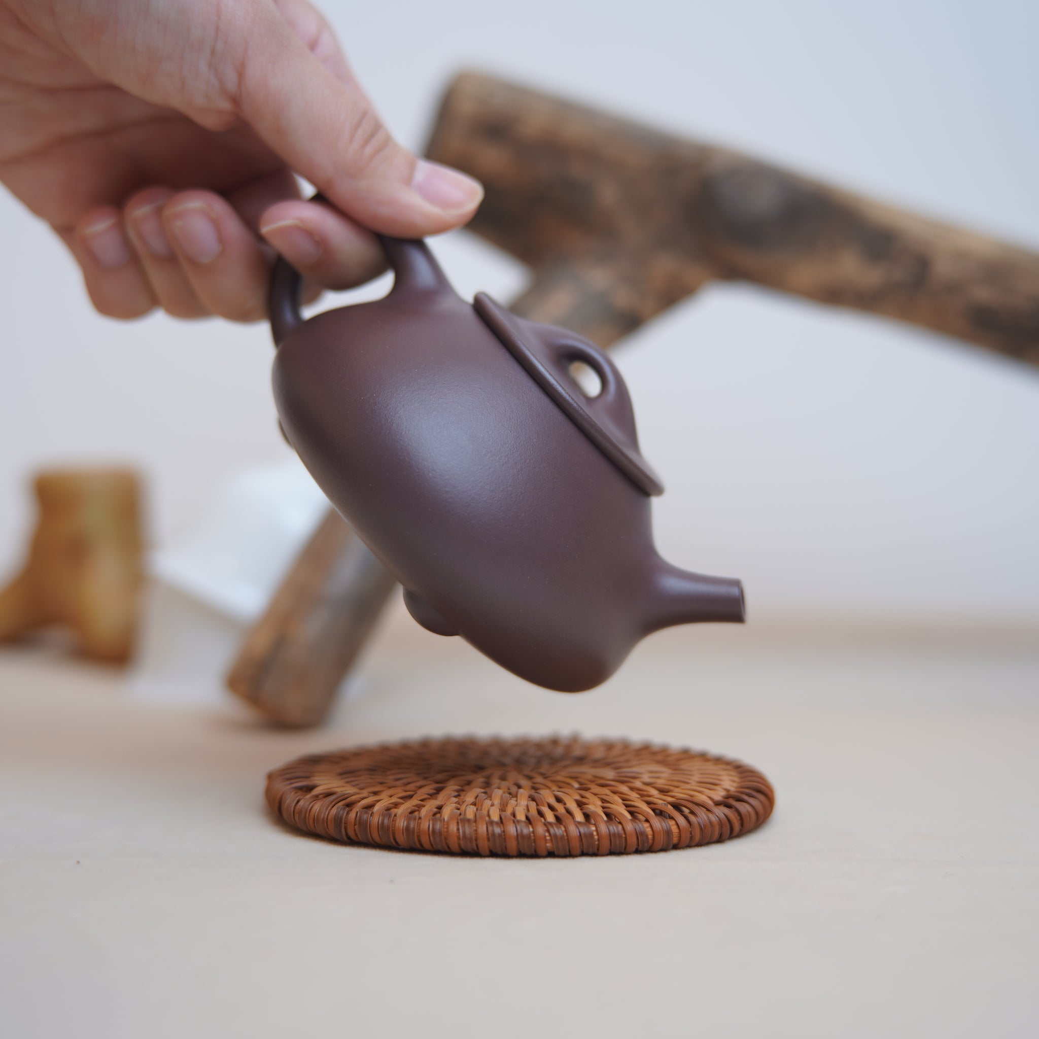 *New Product* [Shanhe Stone Scoop] Fully Handmade Raw Mineral Purple Clay Teapot