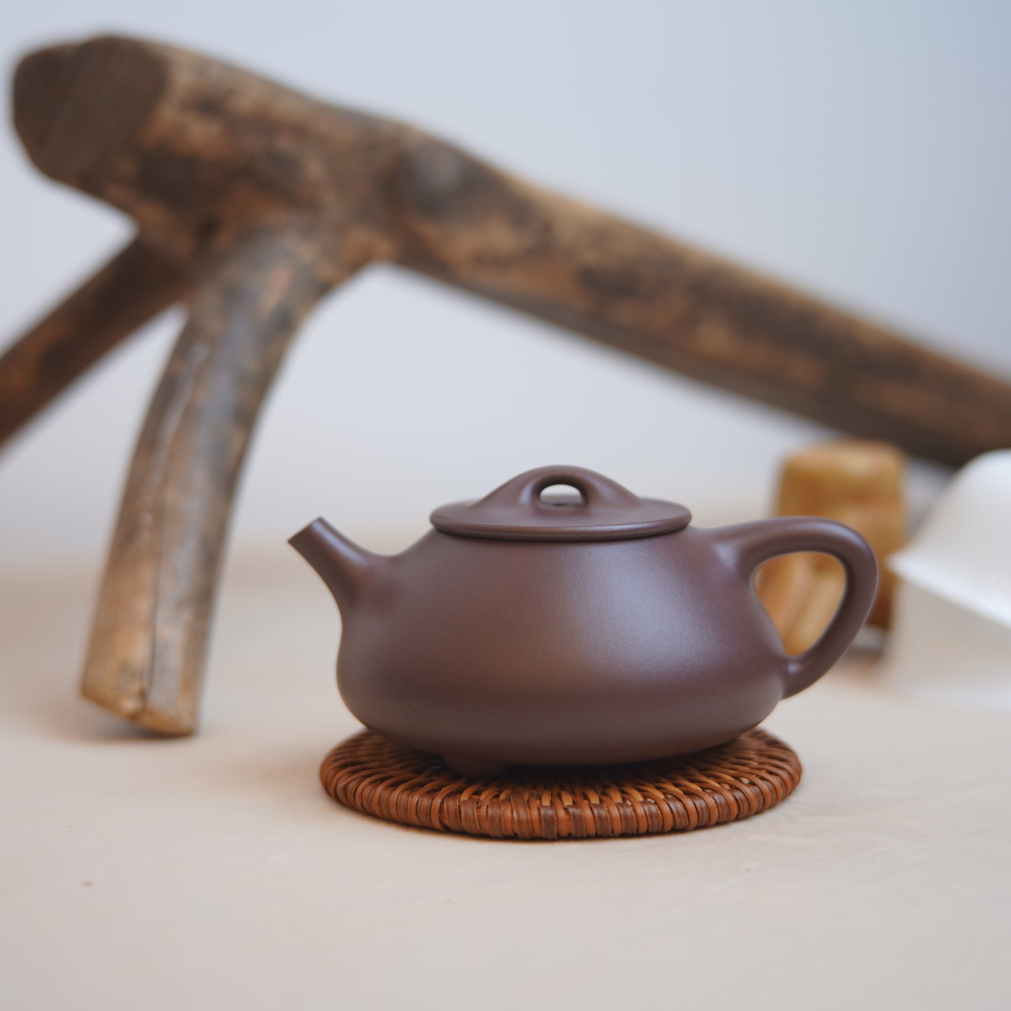 *New Product* [Shanhe Stone Scoop] Fully Handmade Raw Mineral Purple Clay Teapot