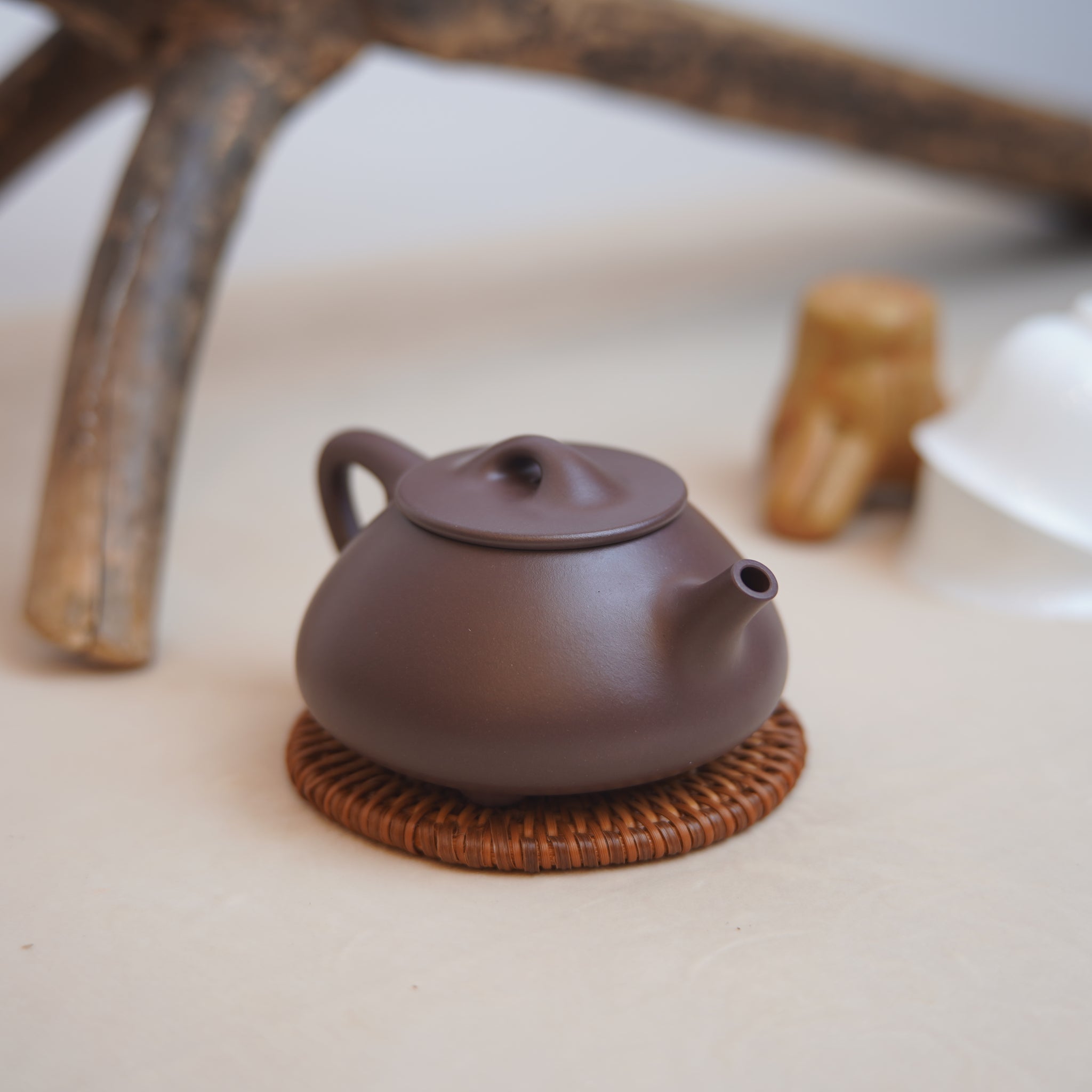 *New Product* [Shanhe Stone Scoop] Fully Handmade Raw Mineral Purple Clay Teapot