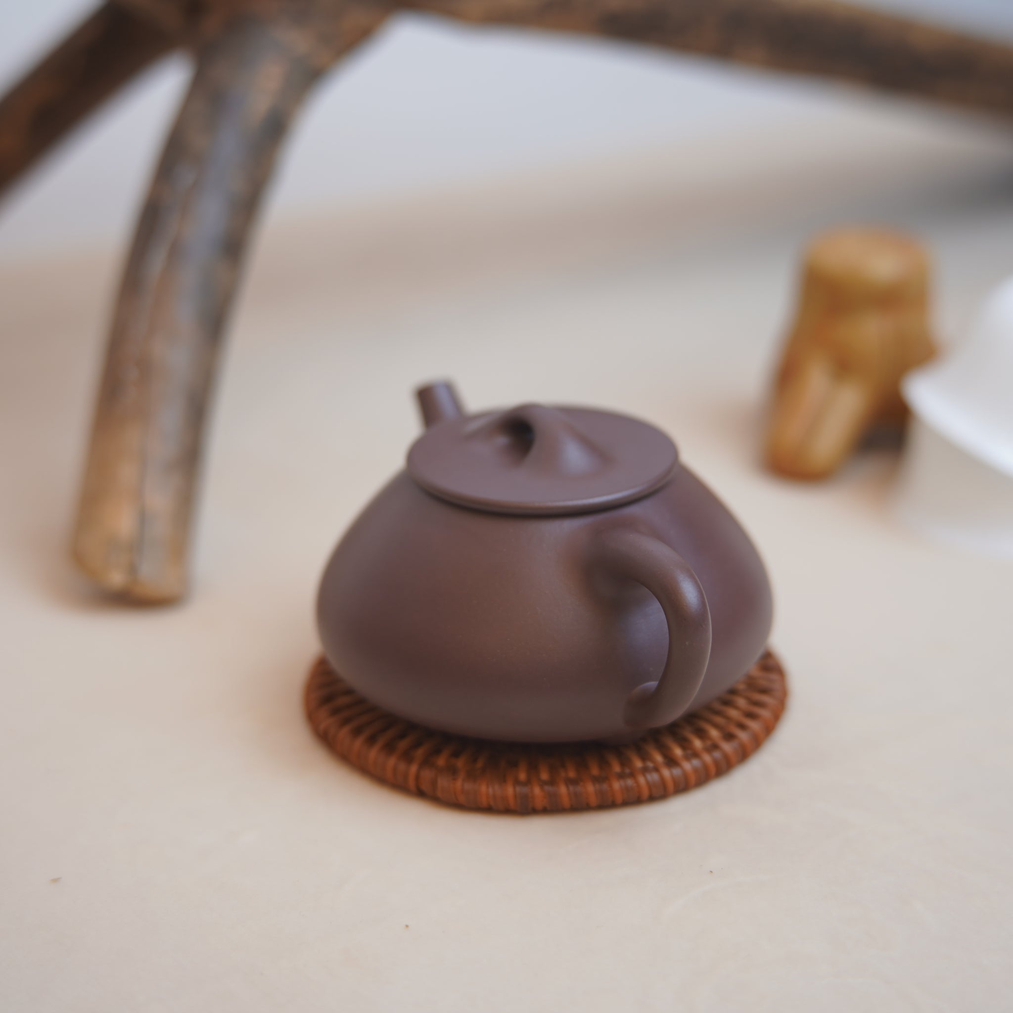 *New Product* [Shanhe Stone Scoop] Fully Handmade Raw Mineral Purple Clay Teapot