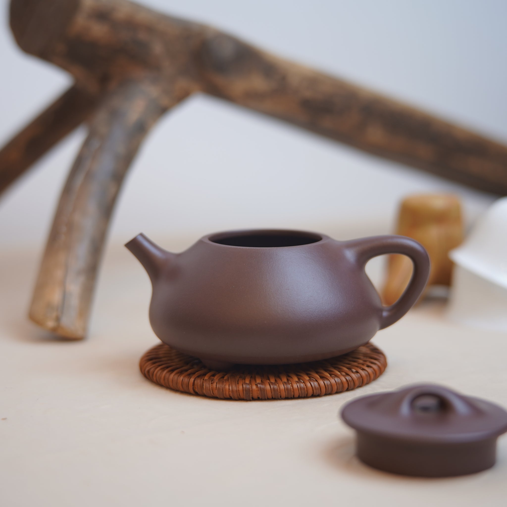 *New Product* [Shanhe Stone Scoop] Fully Handmade Raw Mineral Purple Clay Teapot