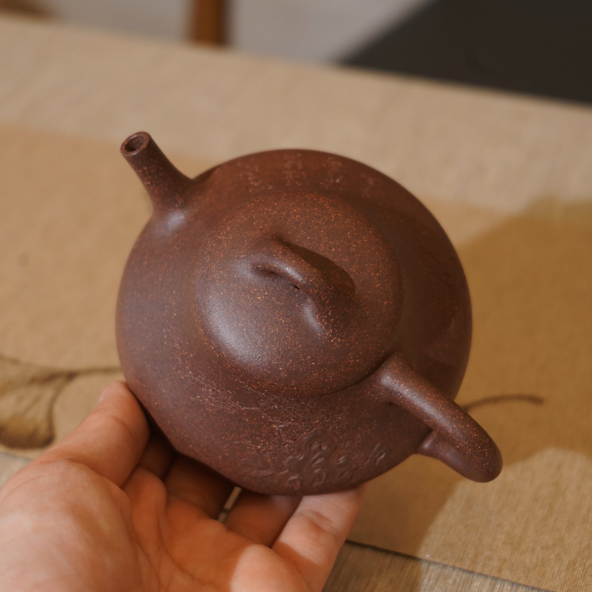 *新品*【承風石瓢】全手工紫泥刻字畫貼花紫砂茶壺