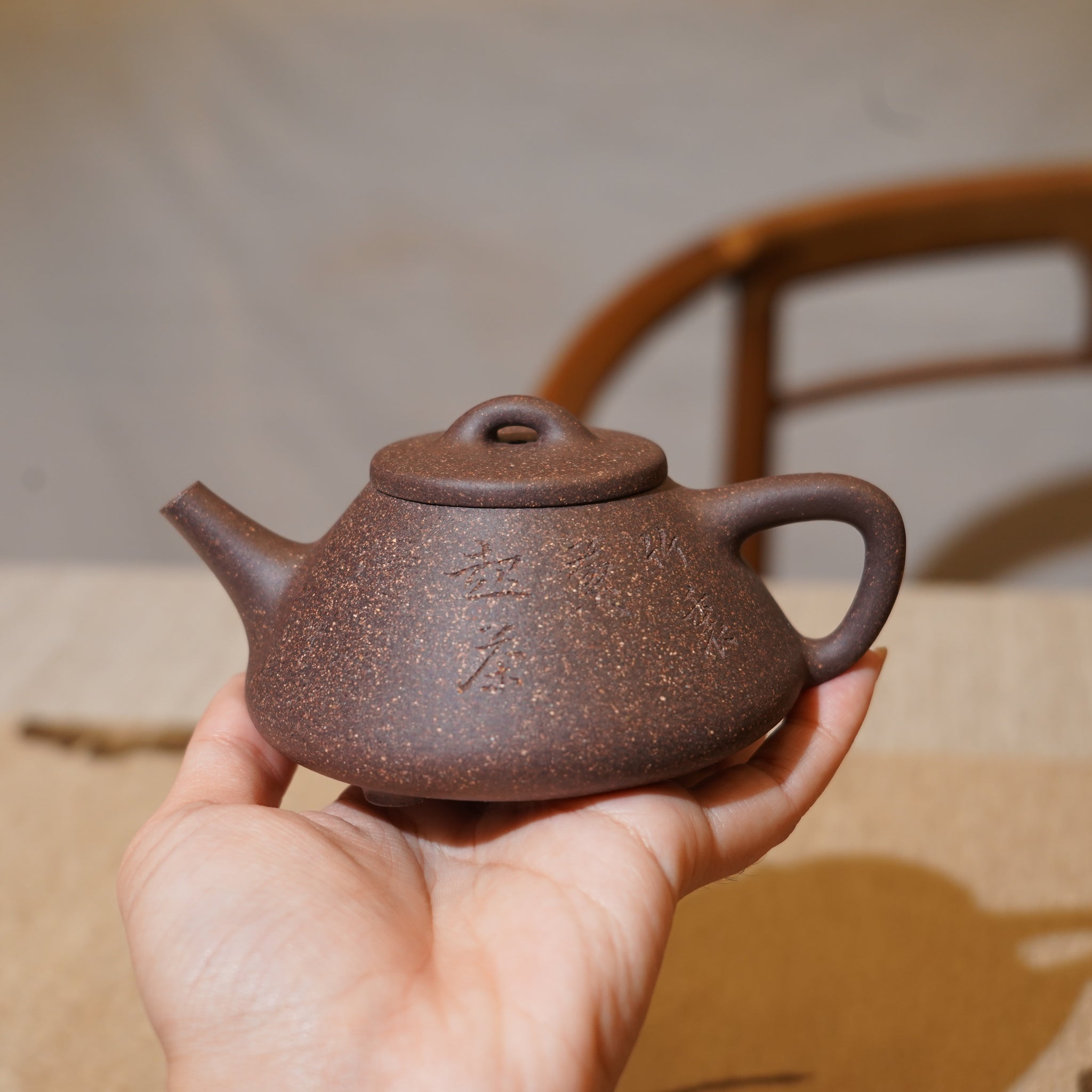 *新品*【石瓢】全手工紫泥刻字畫紫砂茶壺