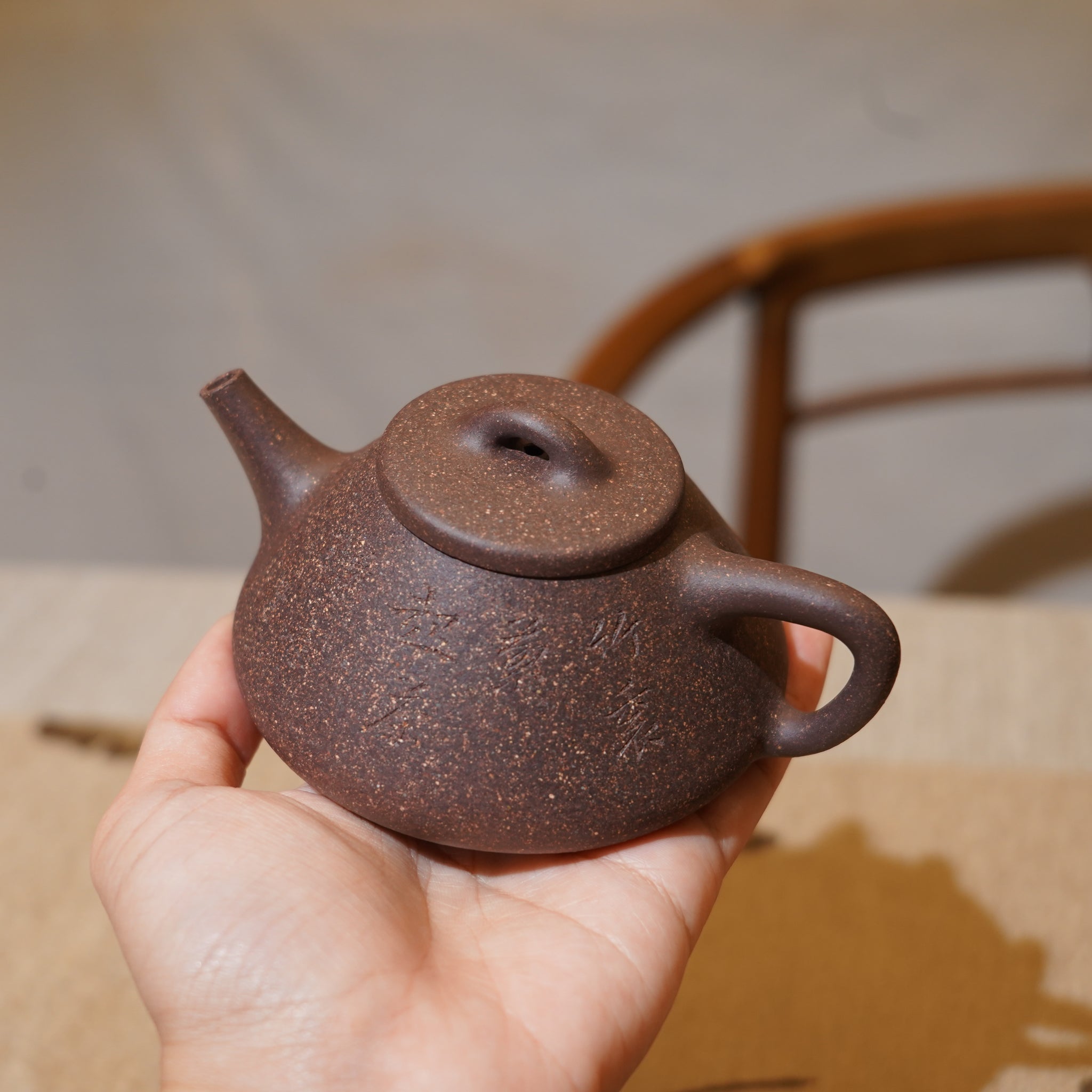 *新品*【石瓢】全手工紫泥刻字畫紫砂茶壺