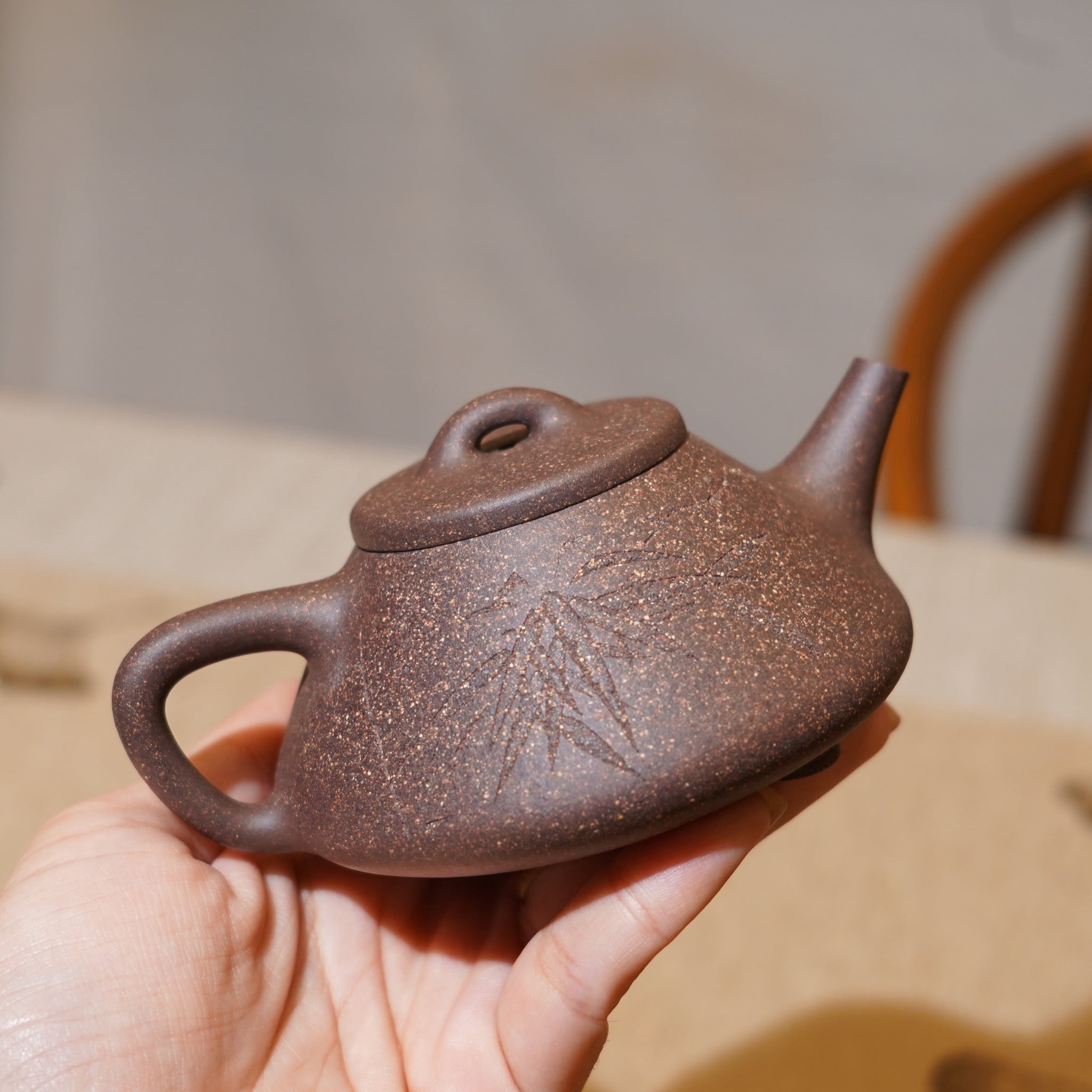 *新品*【石瓢】全手工紫泥刻字畫紫砂茶壺