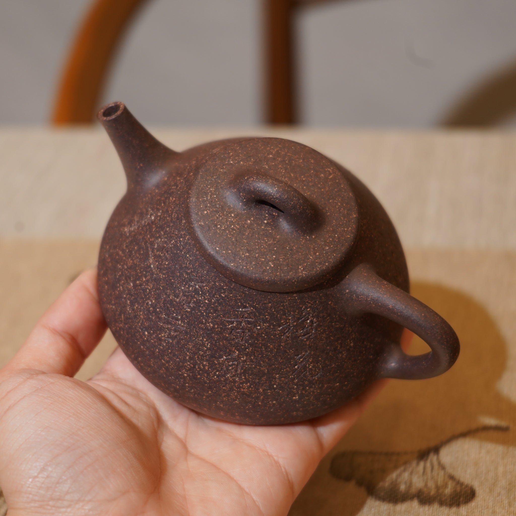 *新品*【石瓢】全手工紫泥刻字畫紫砂茶壺