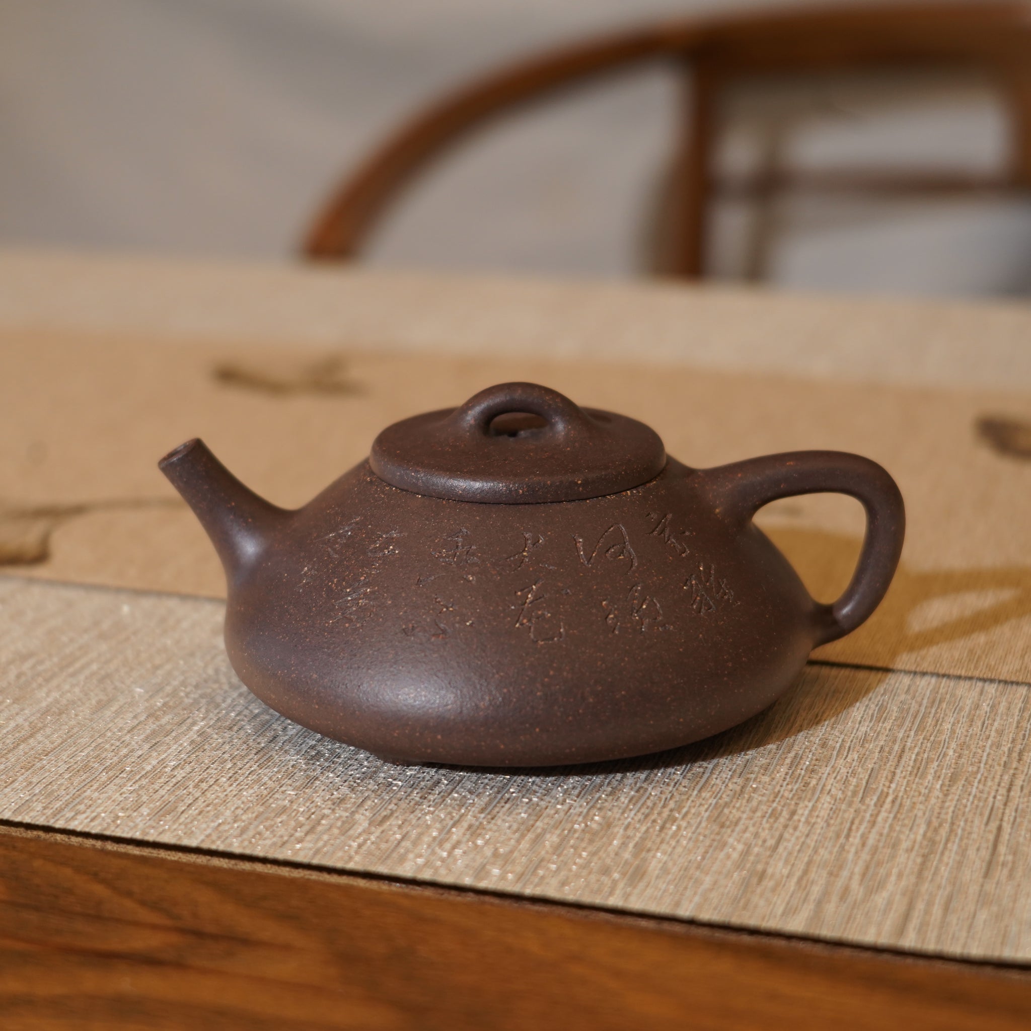 *新品*【石瓢】全手工紫泥刻字畫紫砂茶壺