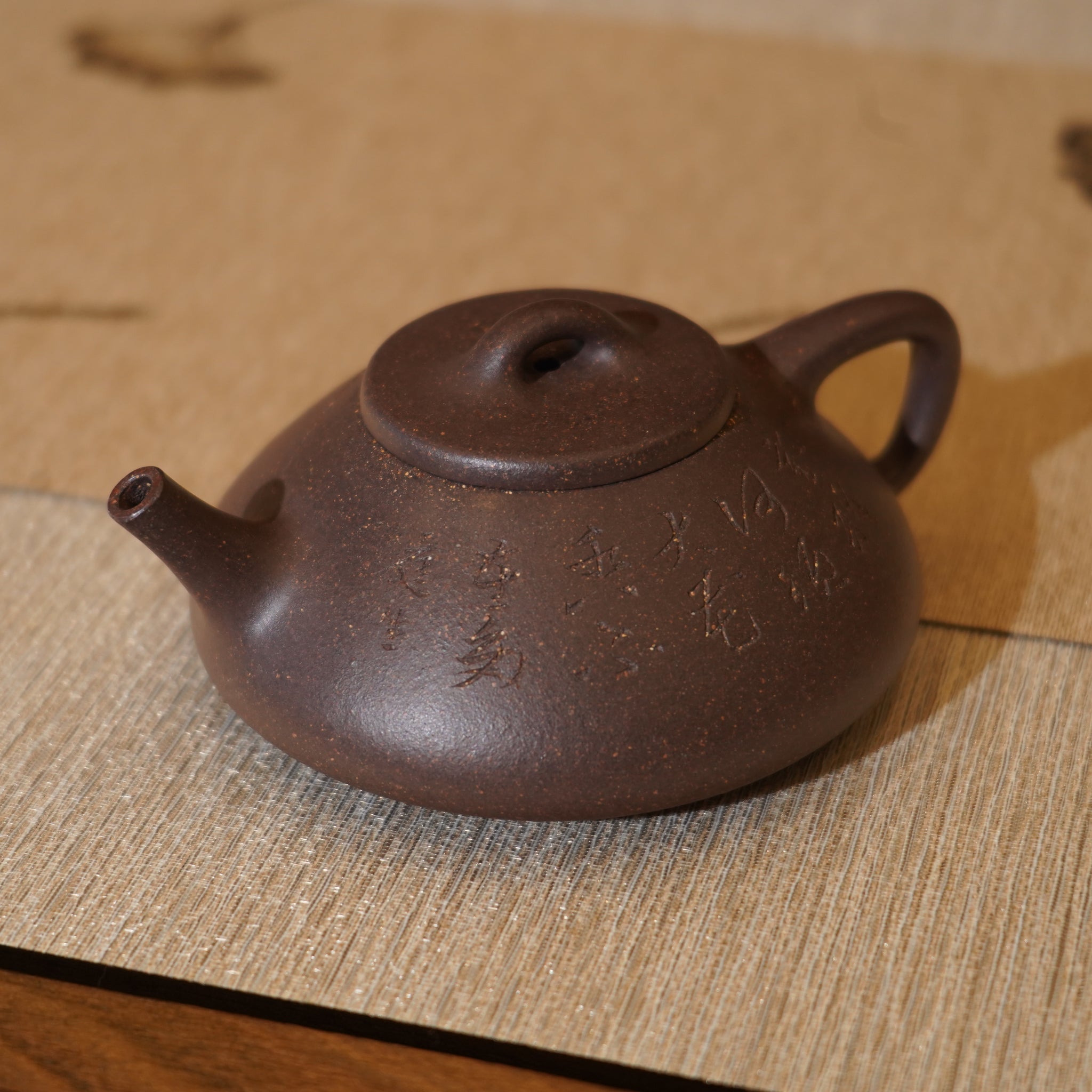 *新品*【石瓢】全手工紫泥刻字畫紫砂茶壺