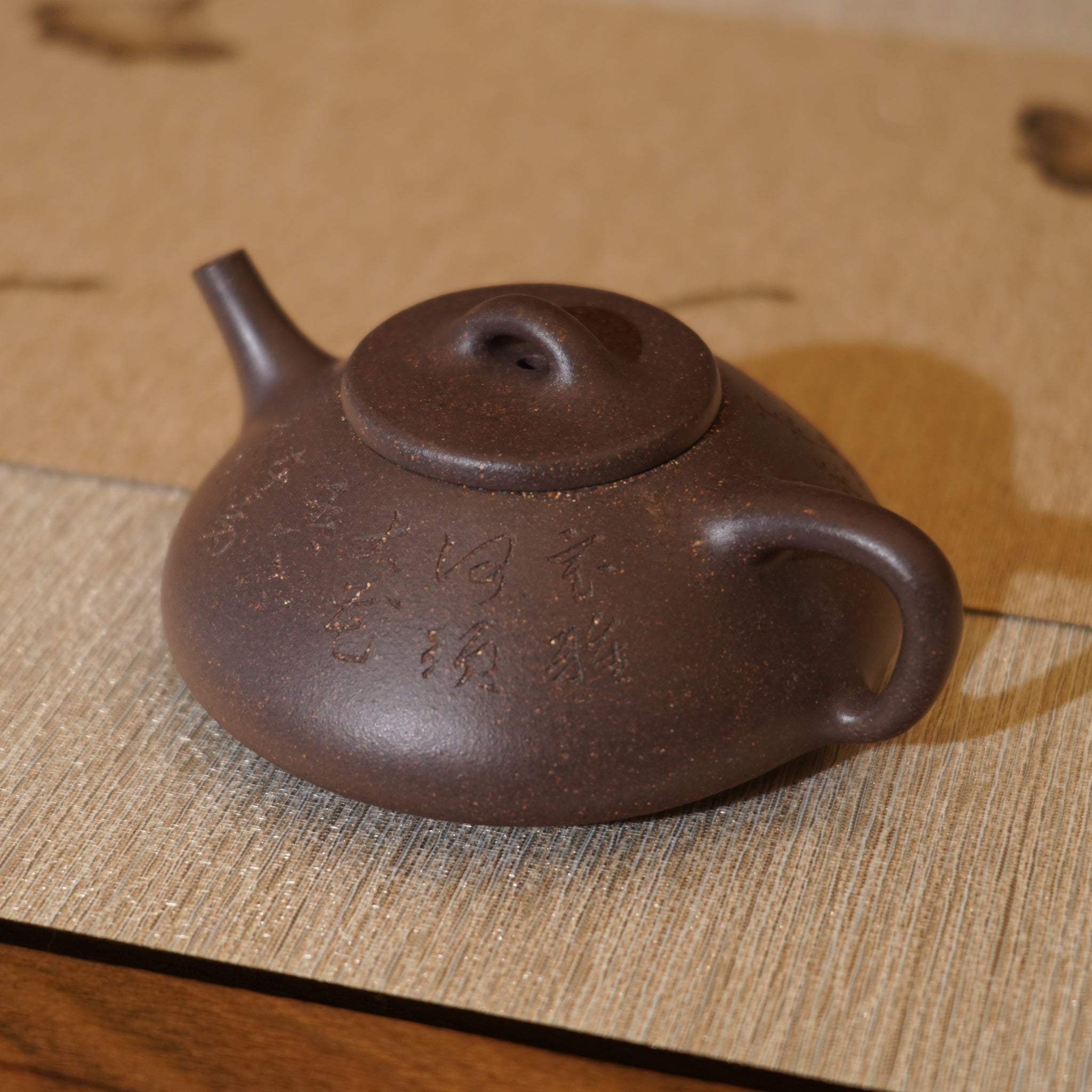 *新品*【石瓢】全手工紫泥刻字畫紫砂茶壺