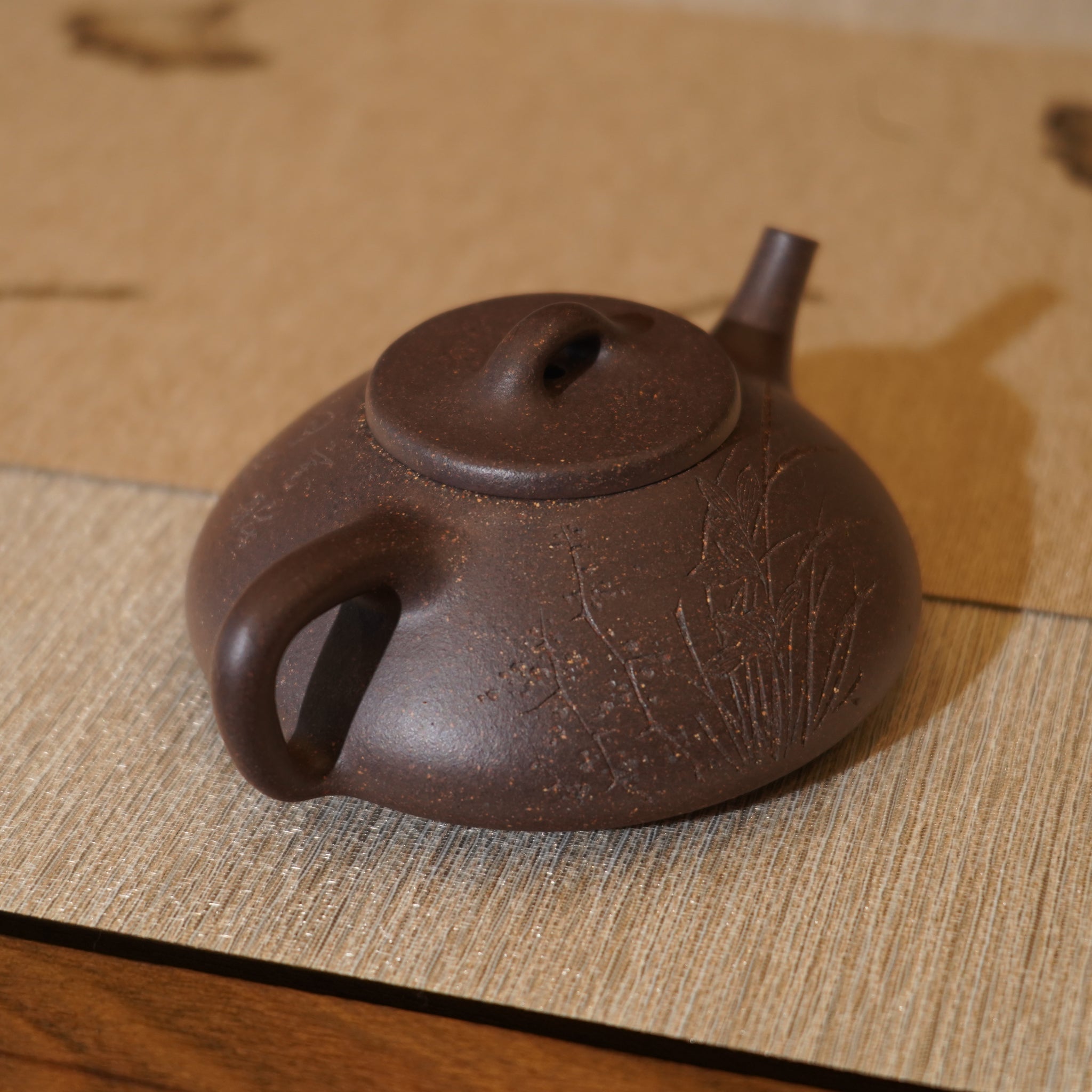 *新品*【石瓢】全手工紫泥刻字畫紫砂茶壺