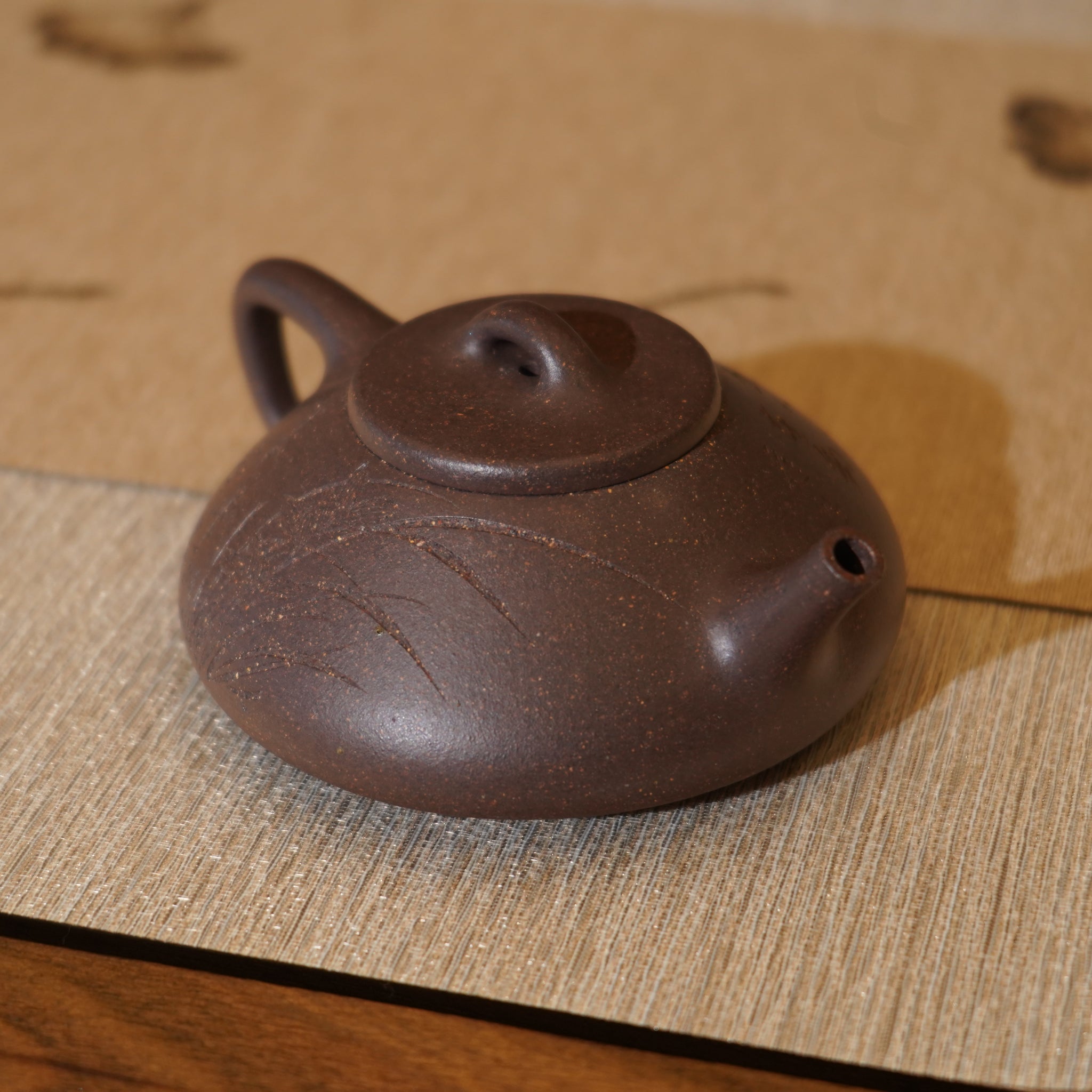 *新品*【石瓢】全手工紫泥刻字畫紫砂茶壺