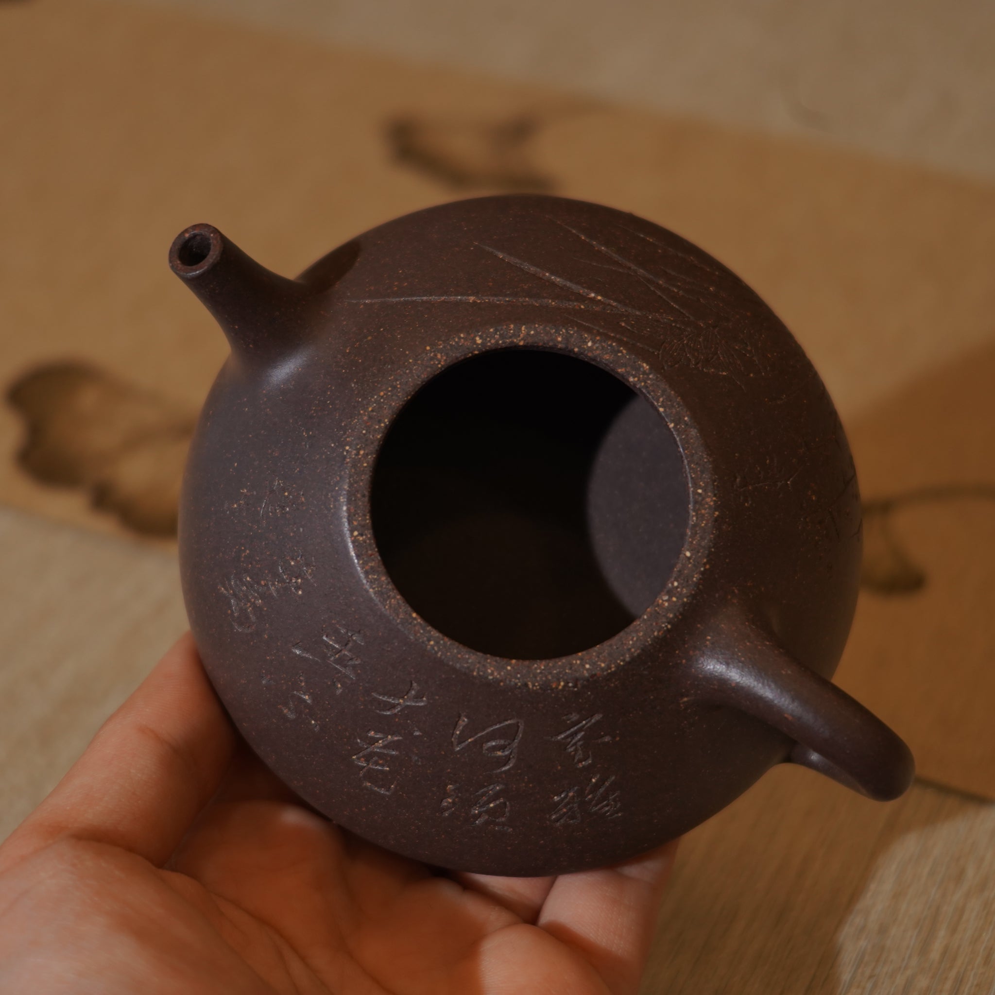 *新品*【石瓢】全手工紫泥刻字畫紫砂茶壺