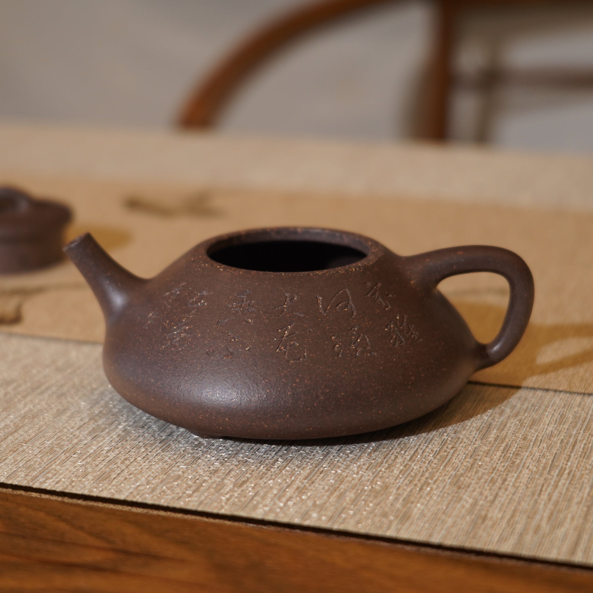 *新品*【石瓢】全手工紫泥刻字畫紫砂茶壺