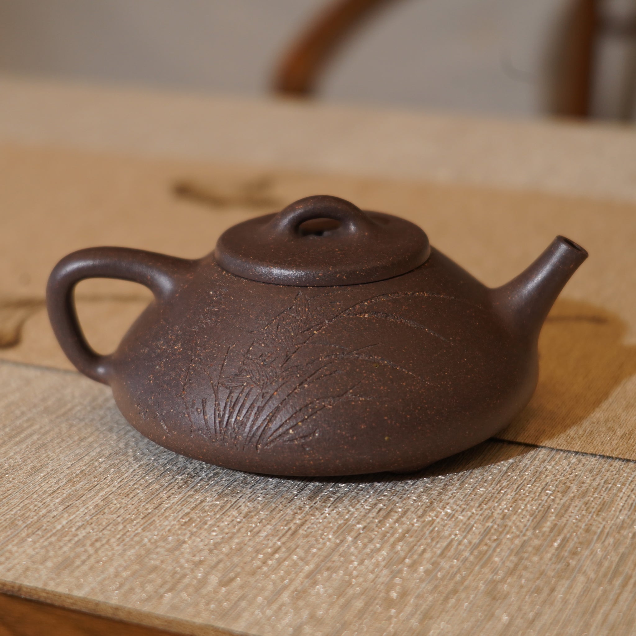 *新品*【石瓢】全手工紫泥刻字畫紫砂茶壺