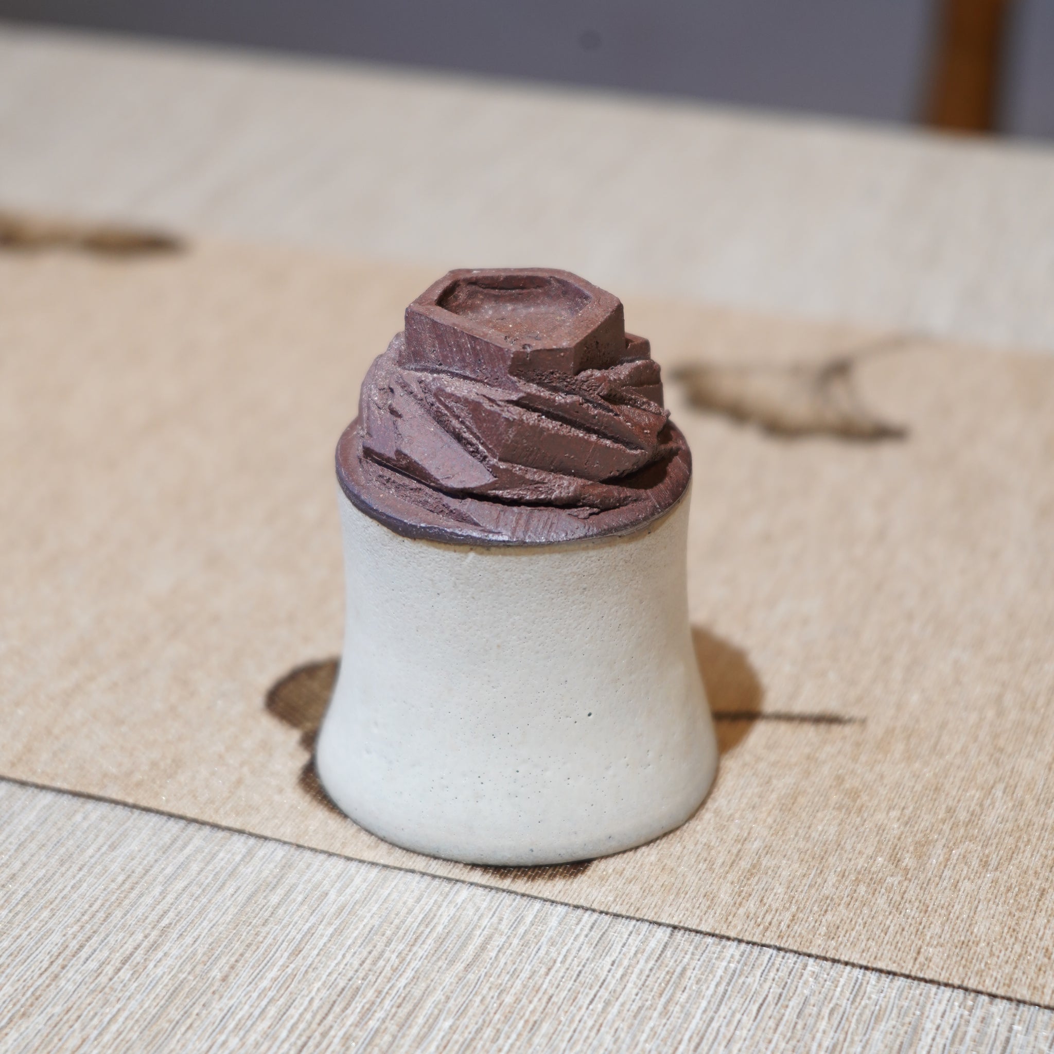 *新品*【雪隱·霜峰】全手工紅陶炻器主人杯