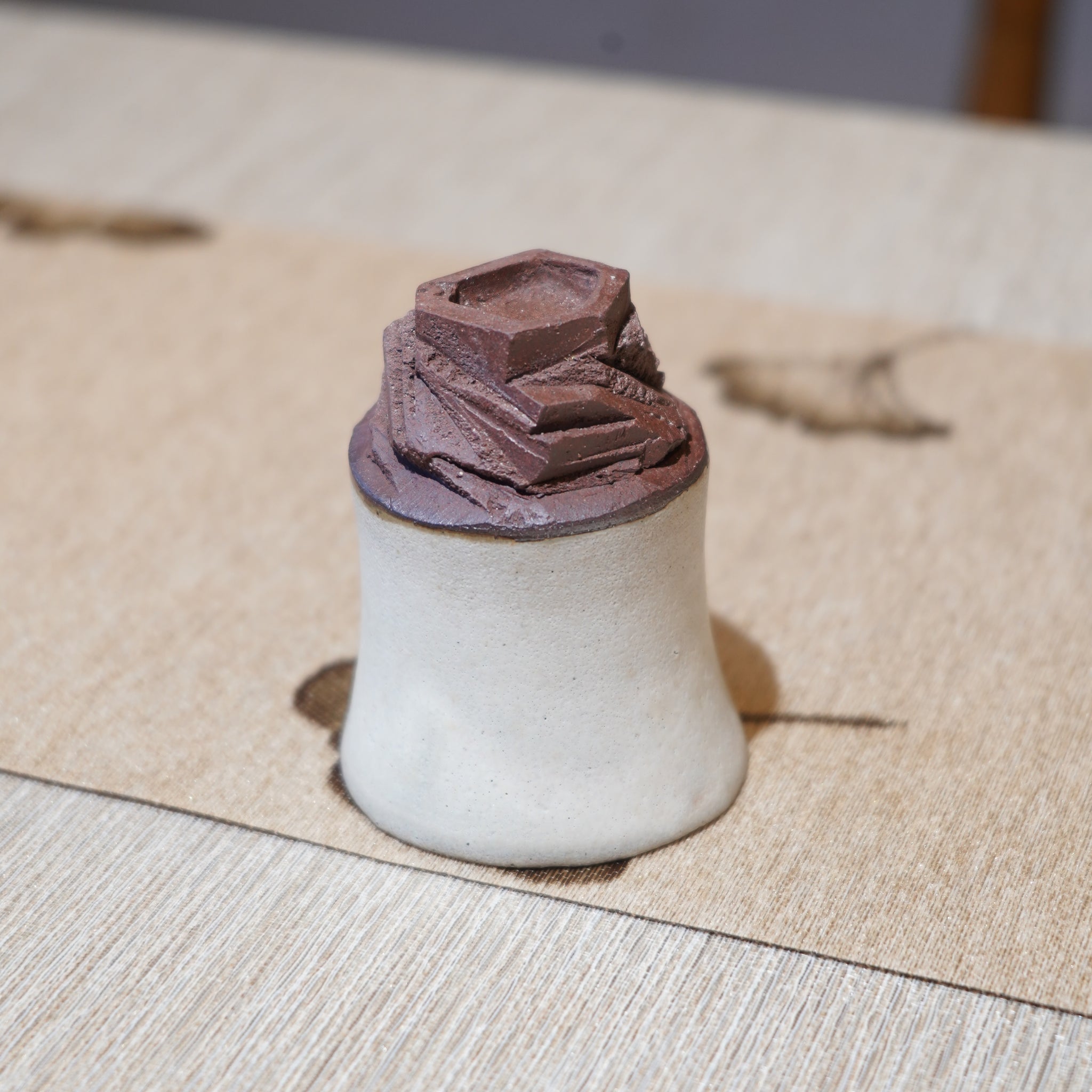 *新品*【雪隱·霜峰】全手工紅陶炻器主人杯